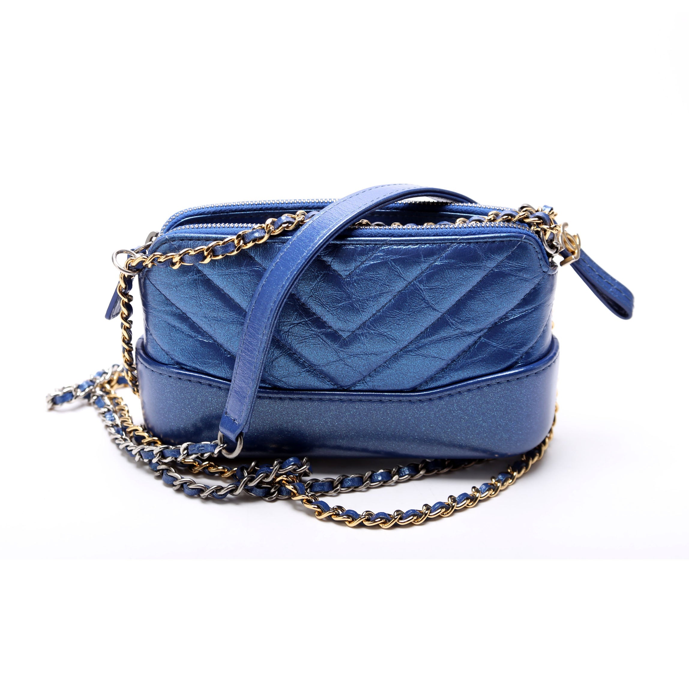 Chanel Gabrielle Double Zip Woc 28M Blue