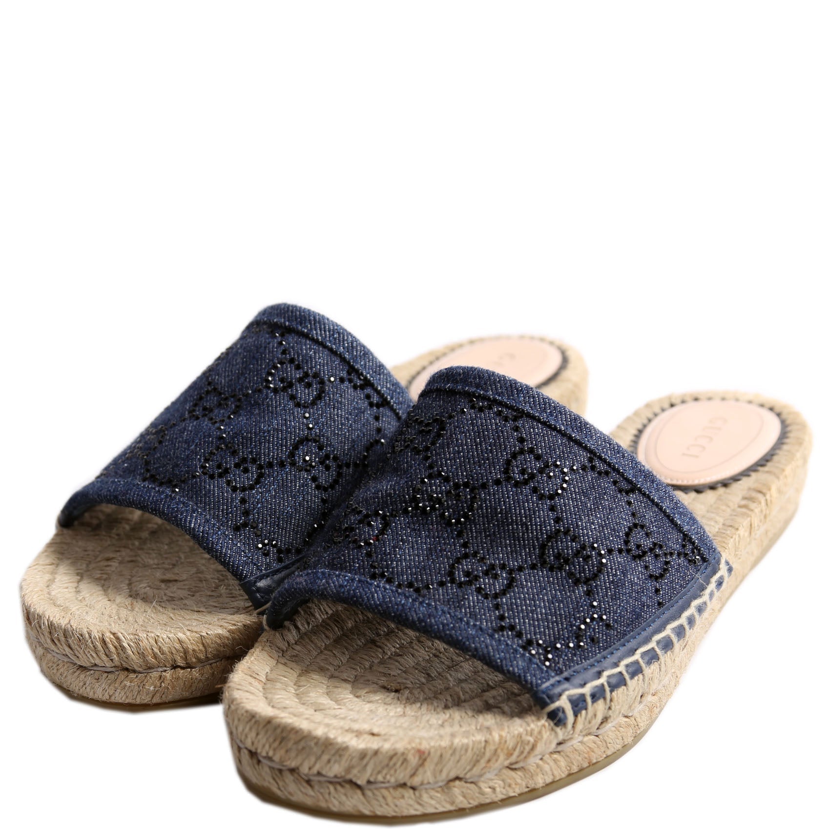 Gucci Pilar GG Denim Espadrilles Size 36 Blue