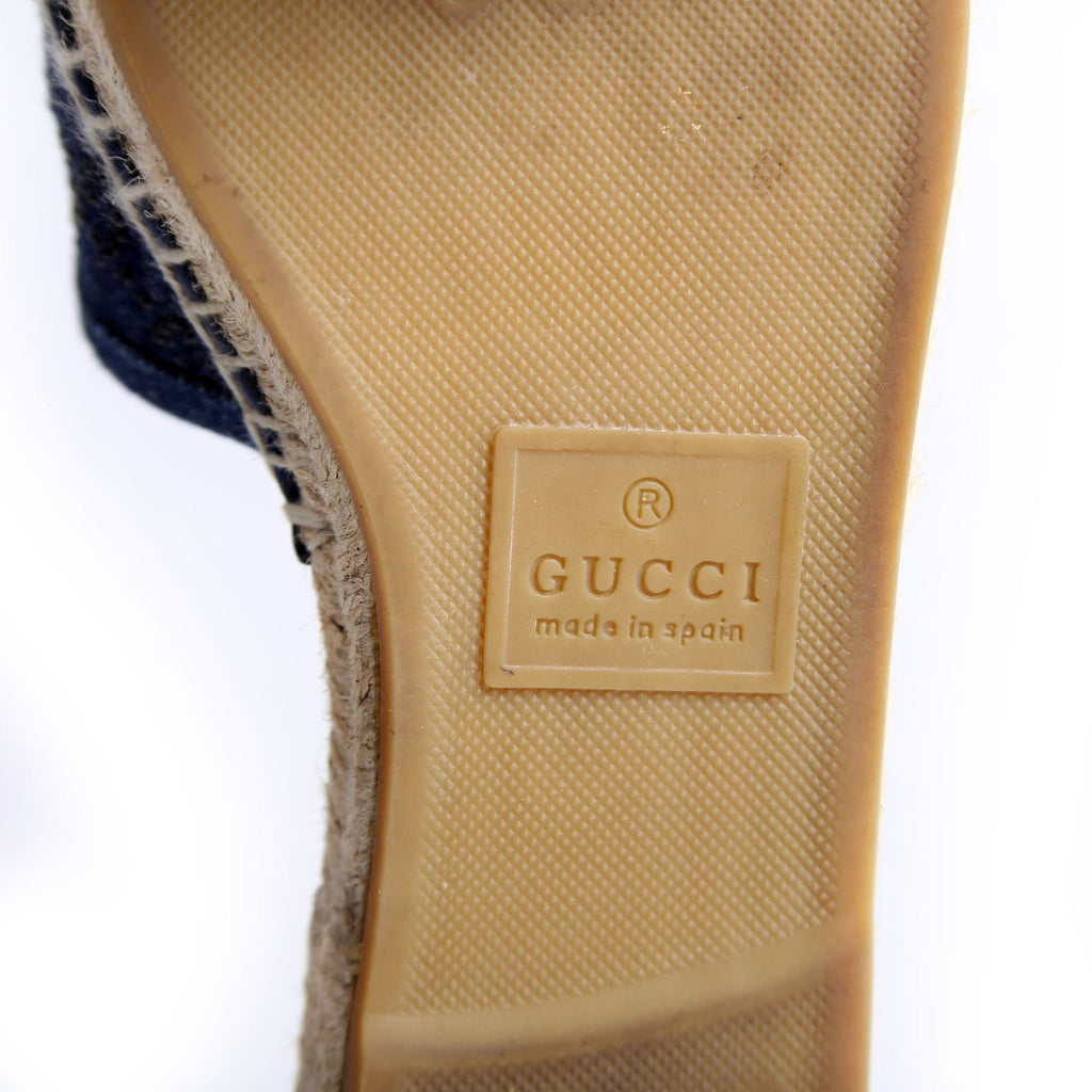 Gucci Pilar GG Denim Espadrilles Size 36 Blue