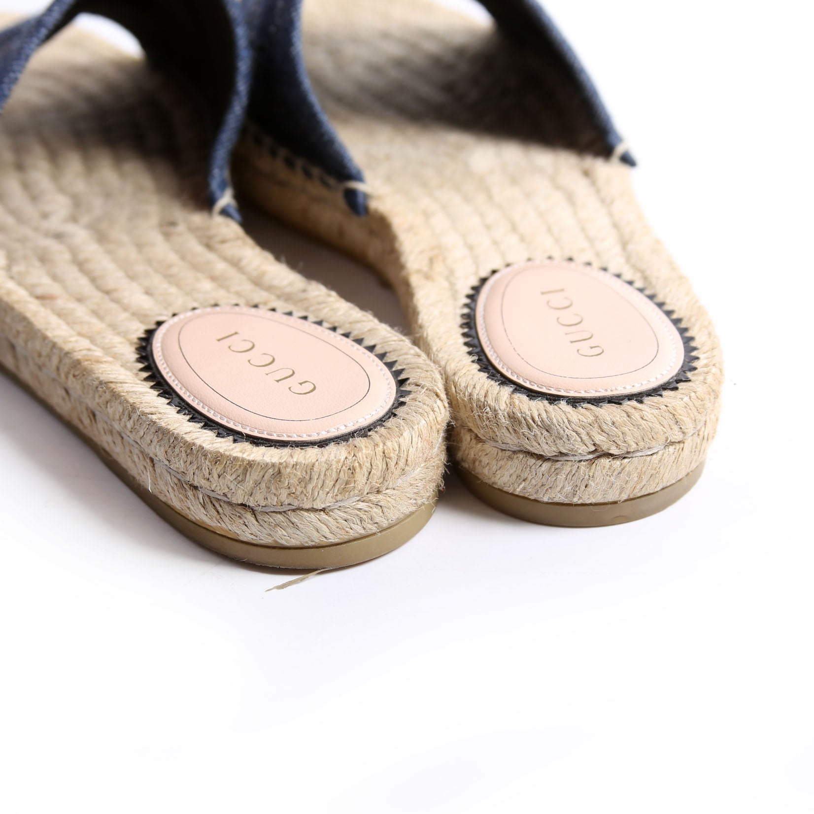 Gucci Pilar GG Denim Espadrilles Size 36 Blue