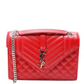 Saint Laurent Envelope Medium Tri-Quilt 600185/487206 Red