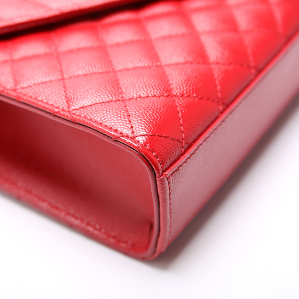Saint Laurent Envelope Medium Tri-Quilt 600185/487206 Red