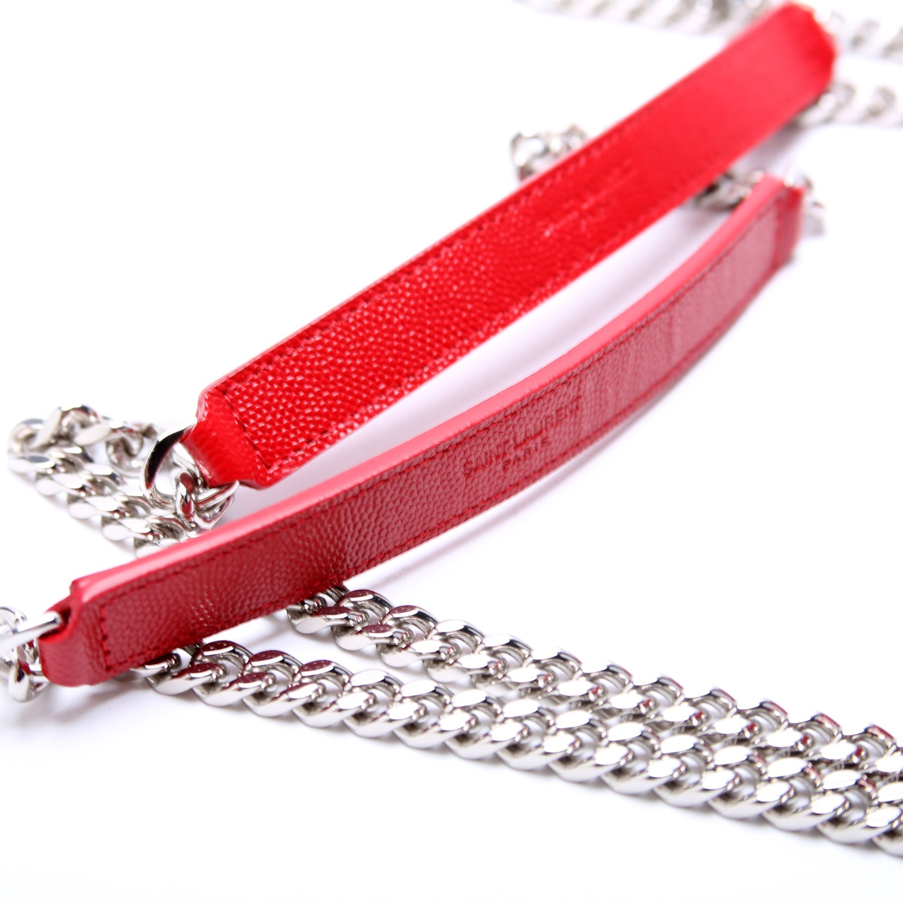 Saint Laurent Envelope Medium Tri-Quilt 600185/487206 Red