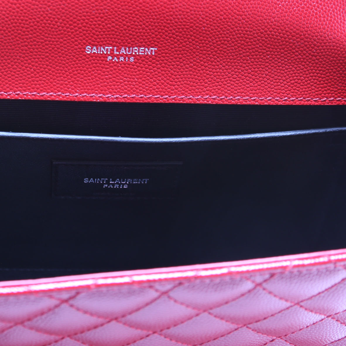 Saint Laurent Envelope Medium Tri-Quilt 600185/487206 Red