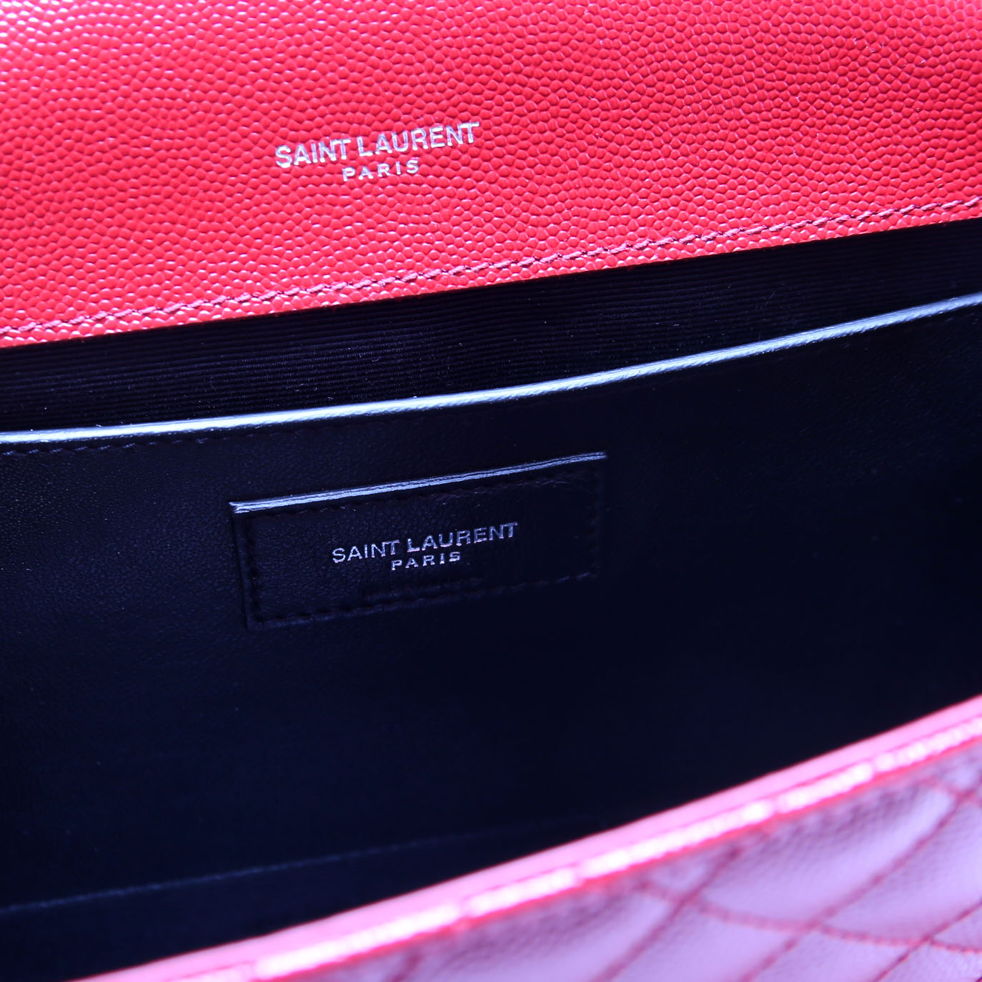 Saint Laurent Envelope Medium Tri-Quilt 600185/487206 Red