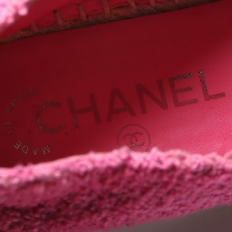 Chanel CC Cap Toe Espadrilles Terry Cloth Size 38