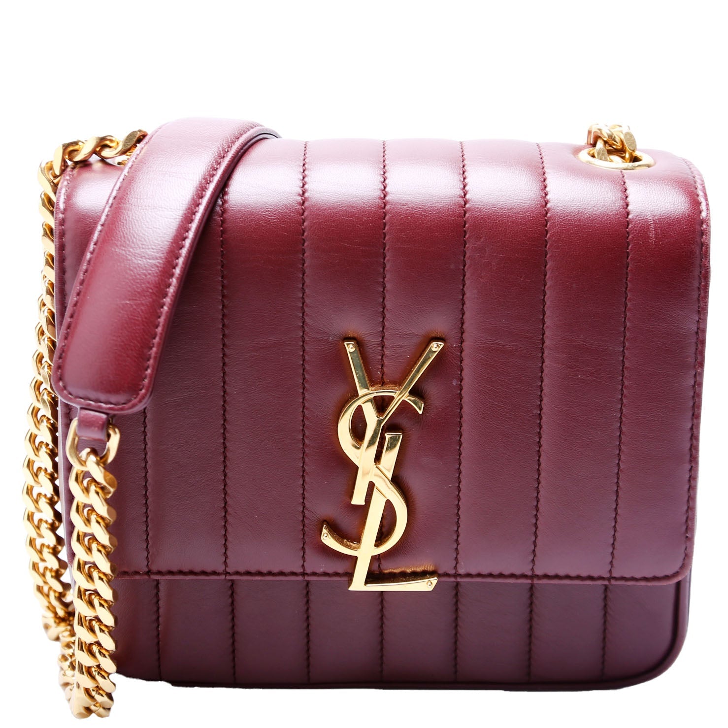 Saint Laurent Vicky Chain Medium 532612 Burgundy/Gold