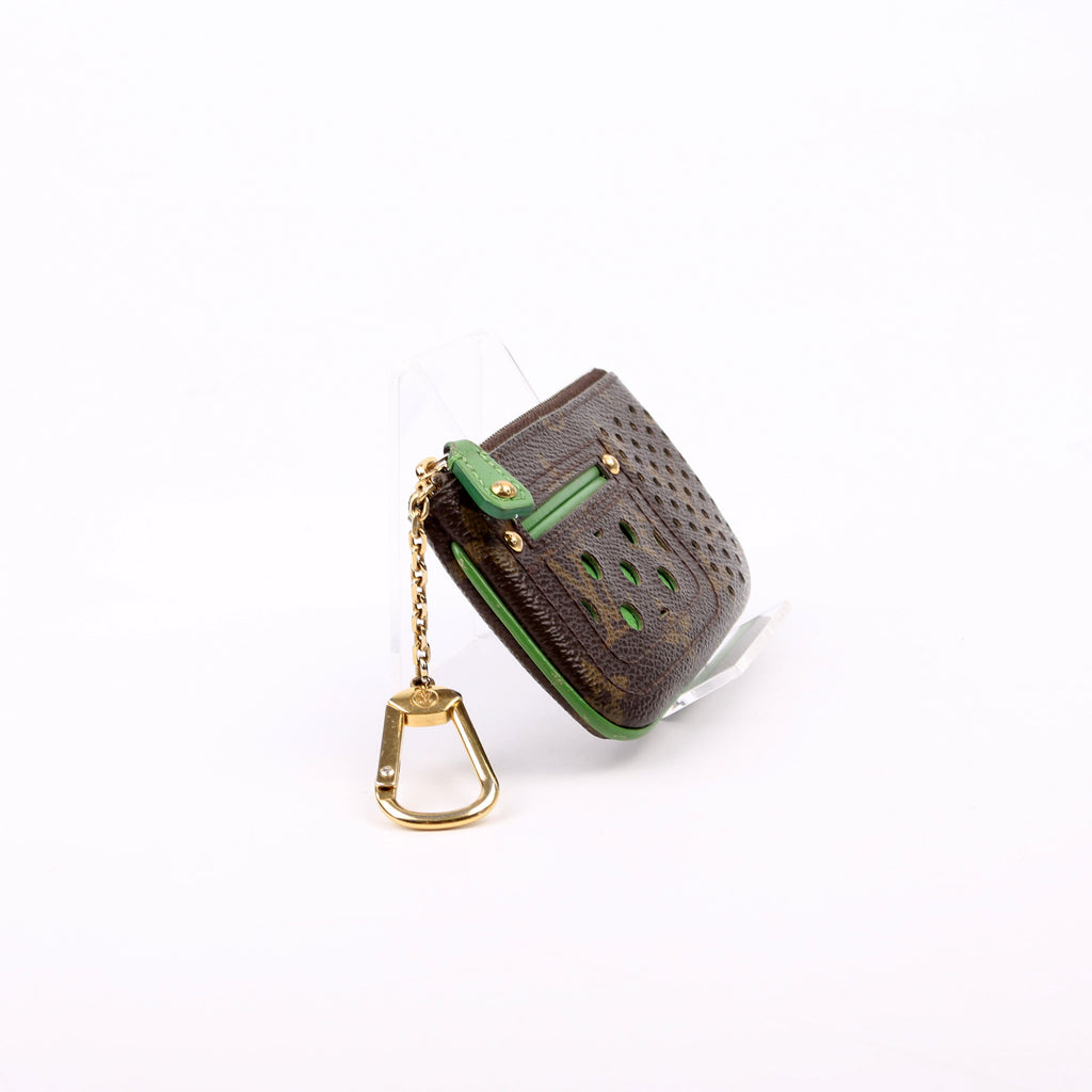 Louis Vuitton Pochette Cles Monogram Perforated Green