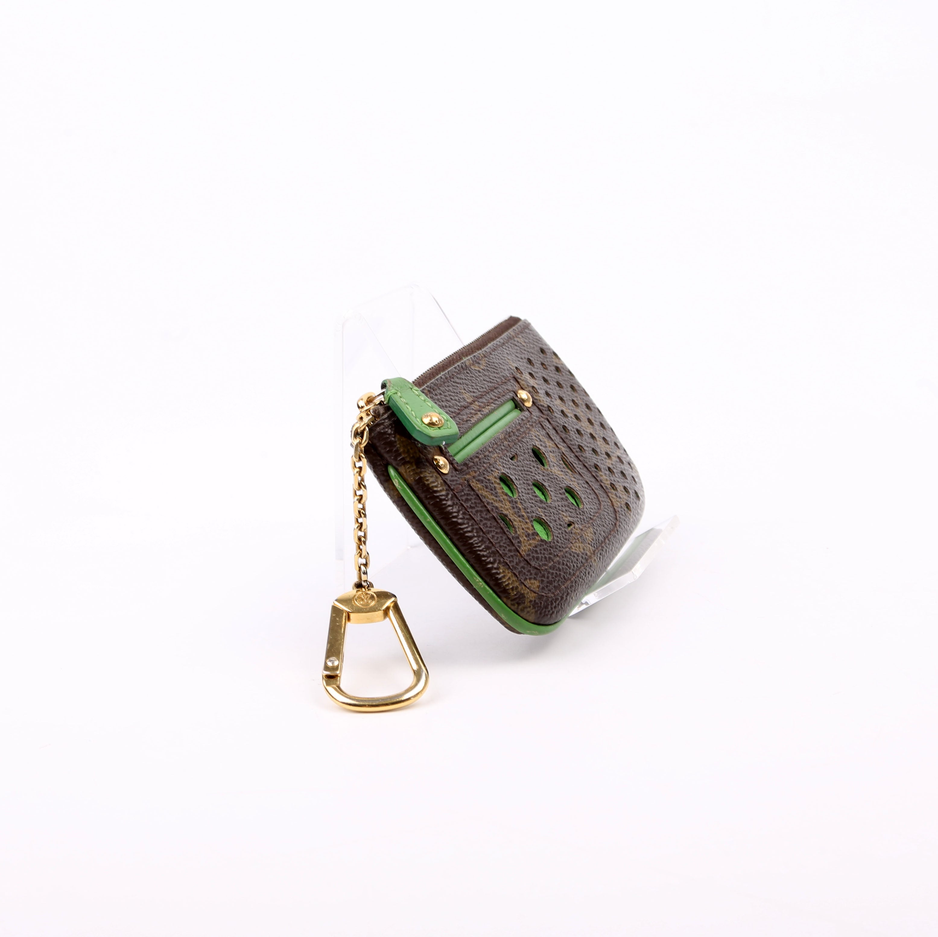 Louis Vuitton Pochette Cles Monogram Perforated Green