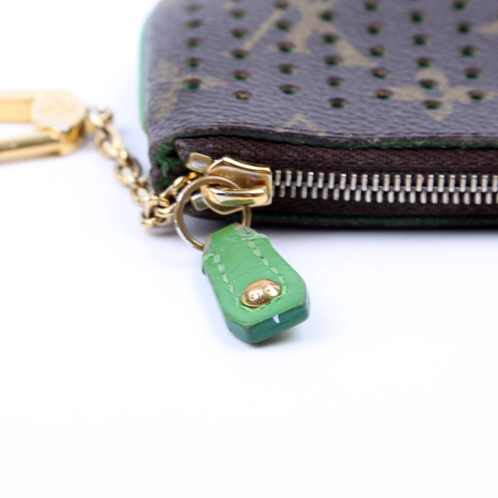 Louis Vuitton Pochette Cles Monogram Perforated Green
