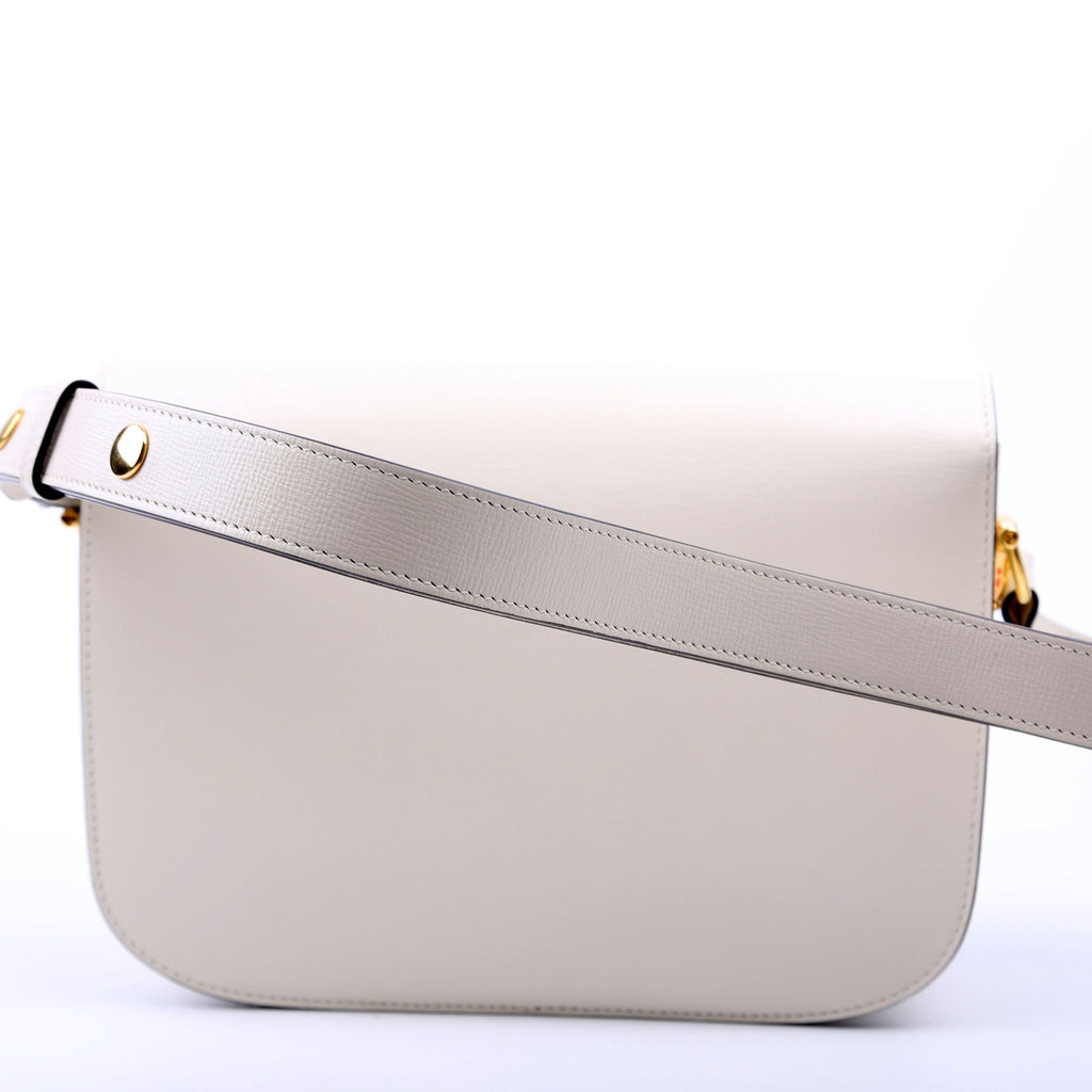 Gucci 602204 Horsebit 1955 Leather Shoulder Bag White