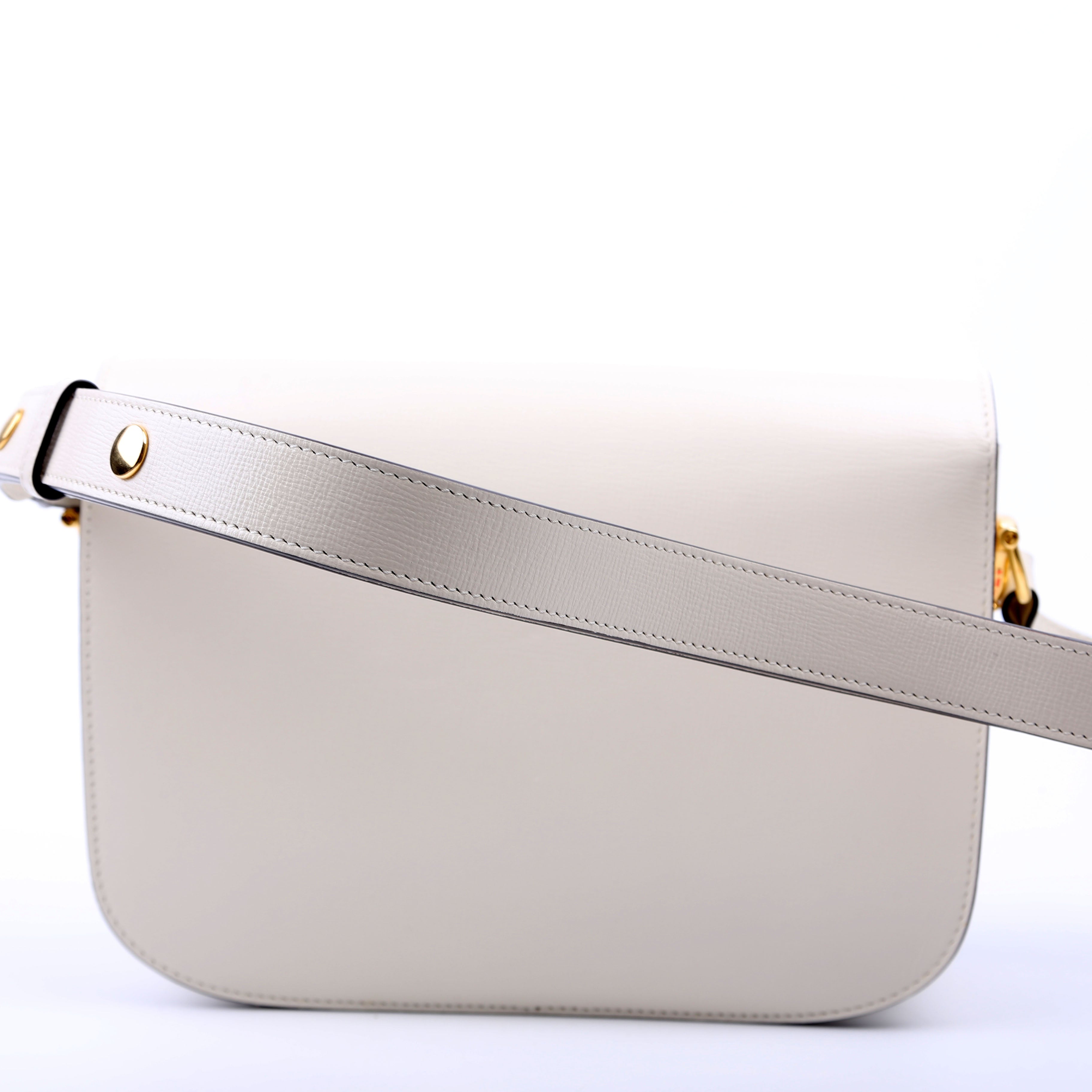 Gucci 602204 Horsebit 1955 Leather Shoulder Bag White