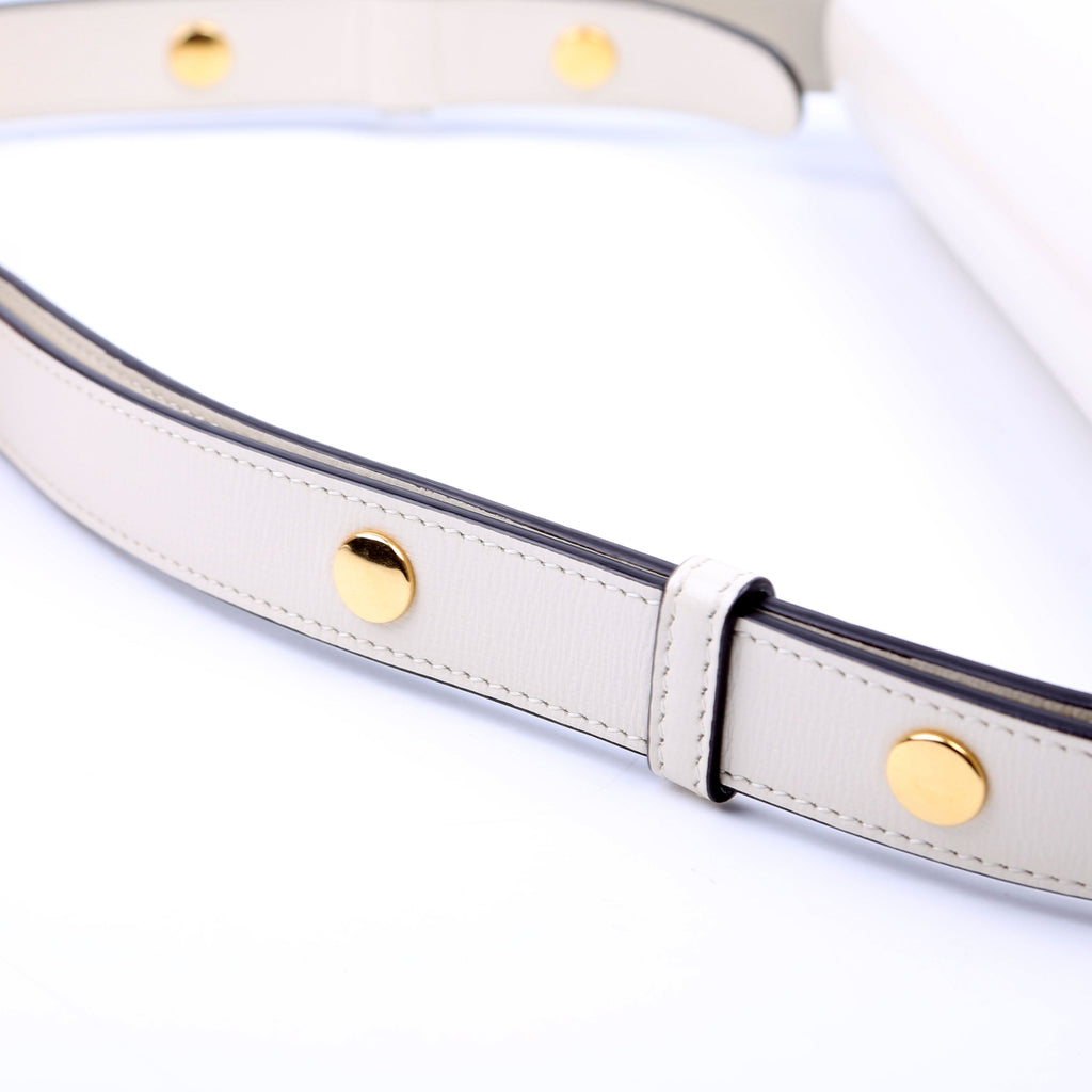 Gucci 602204 Horsebit 1955 Leather Shoulder Bag White