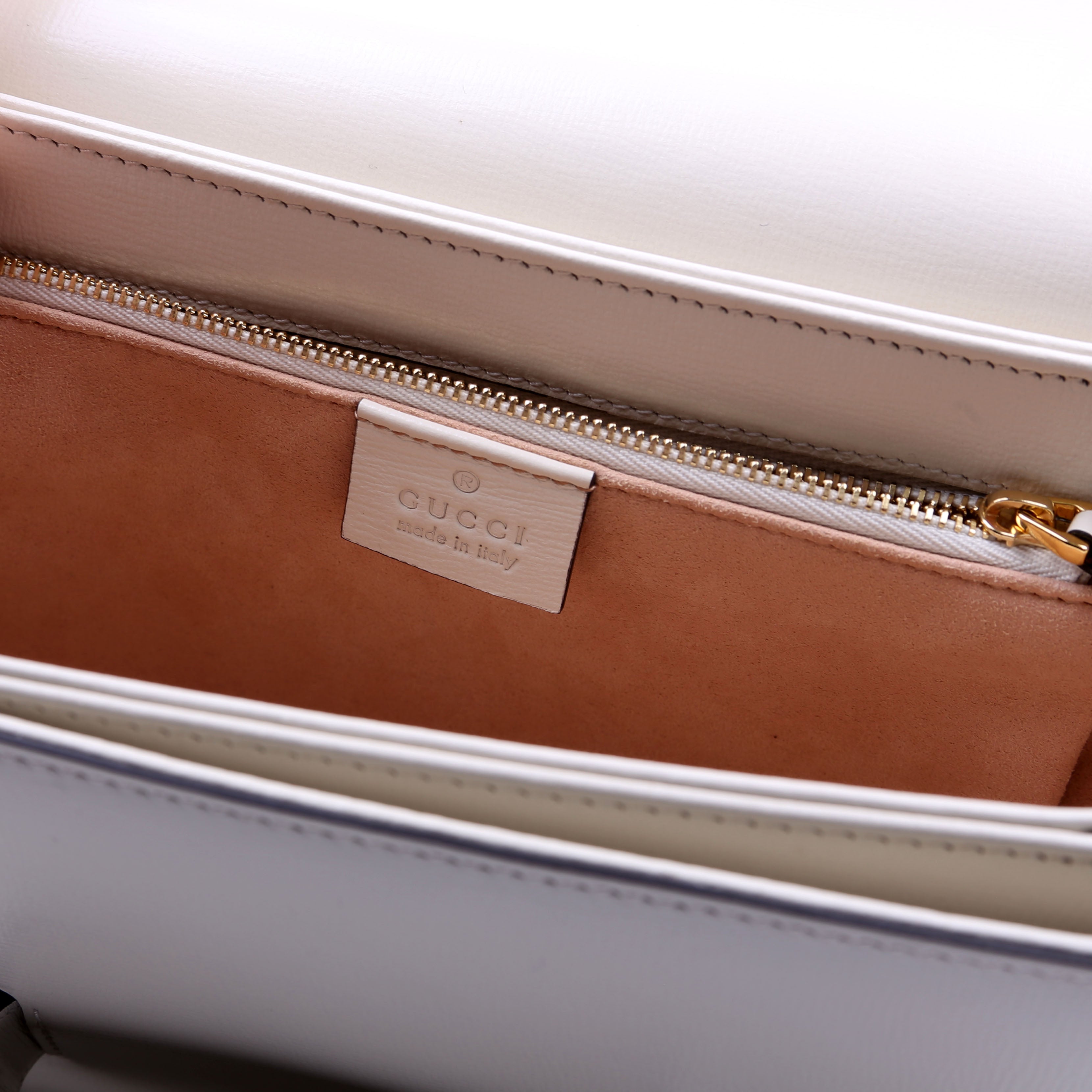 Gucci 602204 Horsebit 1955 Leather Shoulder Bag White