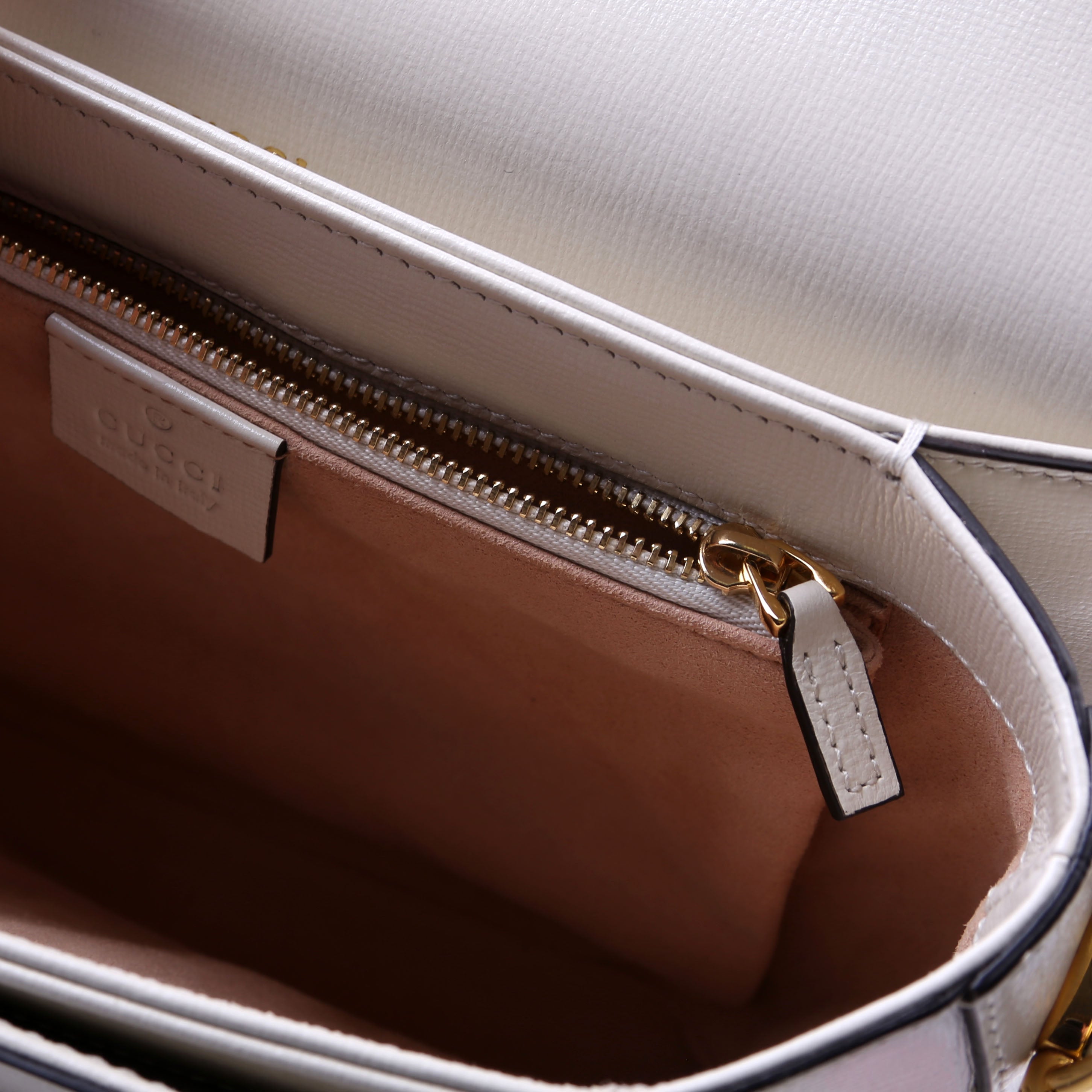 Gucci 602204 Horsebit 1955 Leather Shoulder Bag White