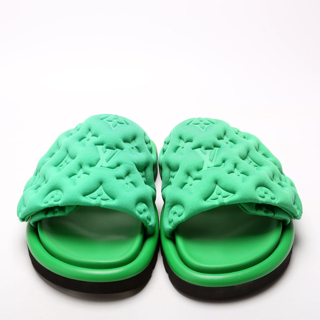 Louis Vuitton Tech Fabric Pool Pillow Comfort Mules Size 36 Green