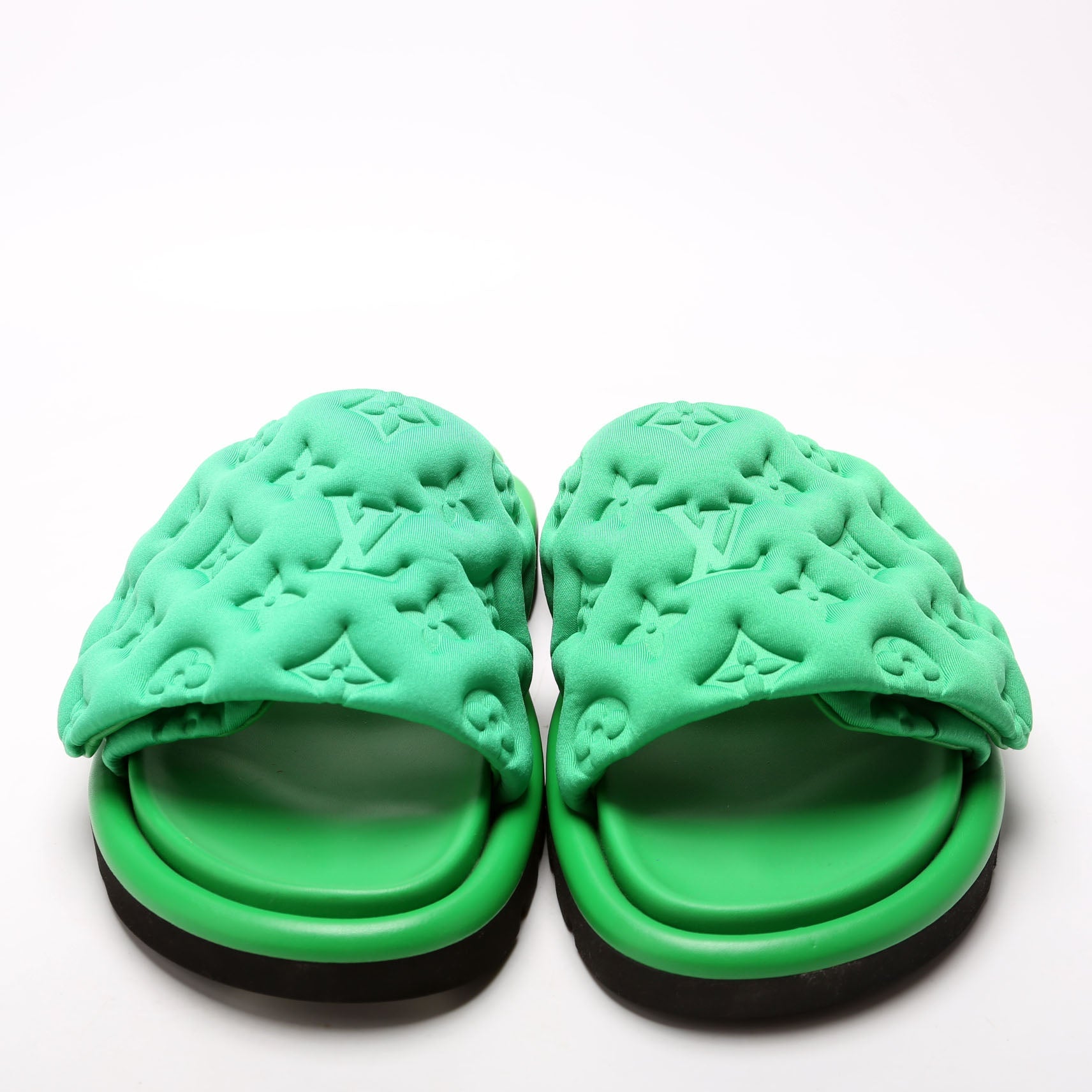 Louis Vuitton Tech Fabric Pool Pillow Comfort Mules Size 36 Green