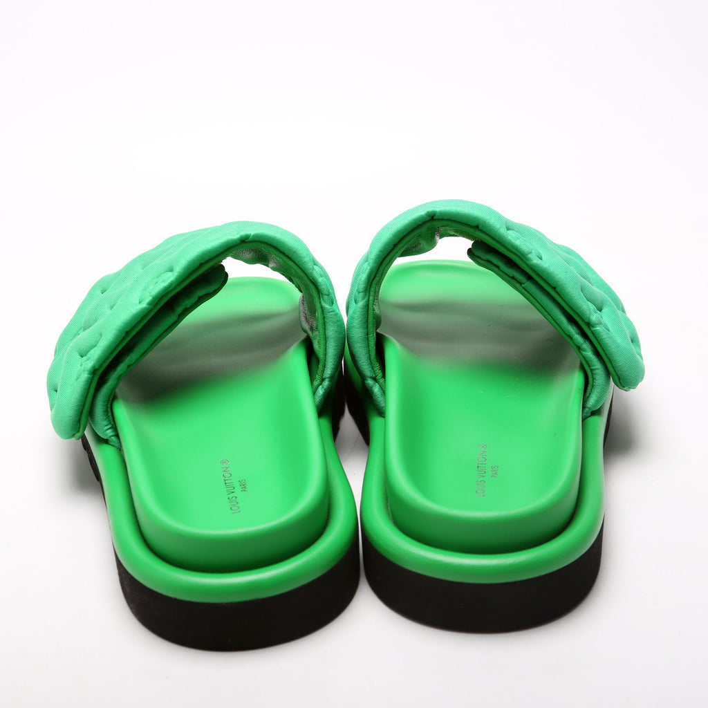 Louis Vuitton Tech Fabric Pool Pillow Comfort Mules Size 36 Green