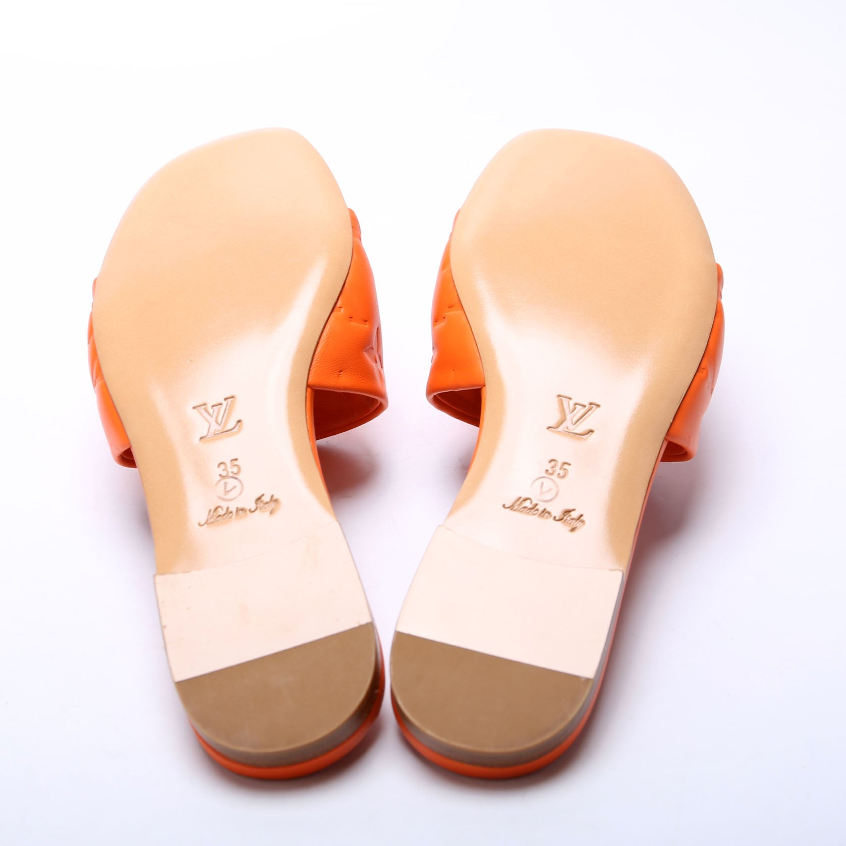 Louis Vuitton Revival Flat Mules Size 35 Orange