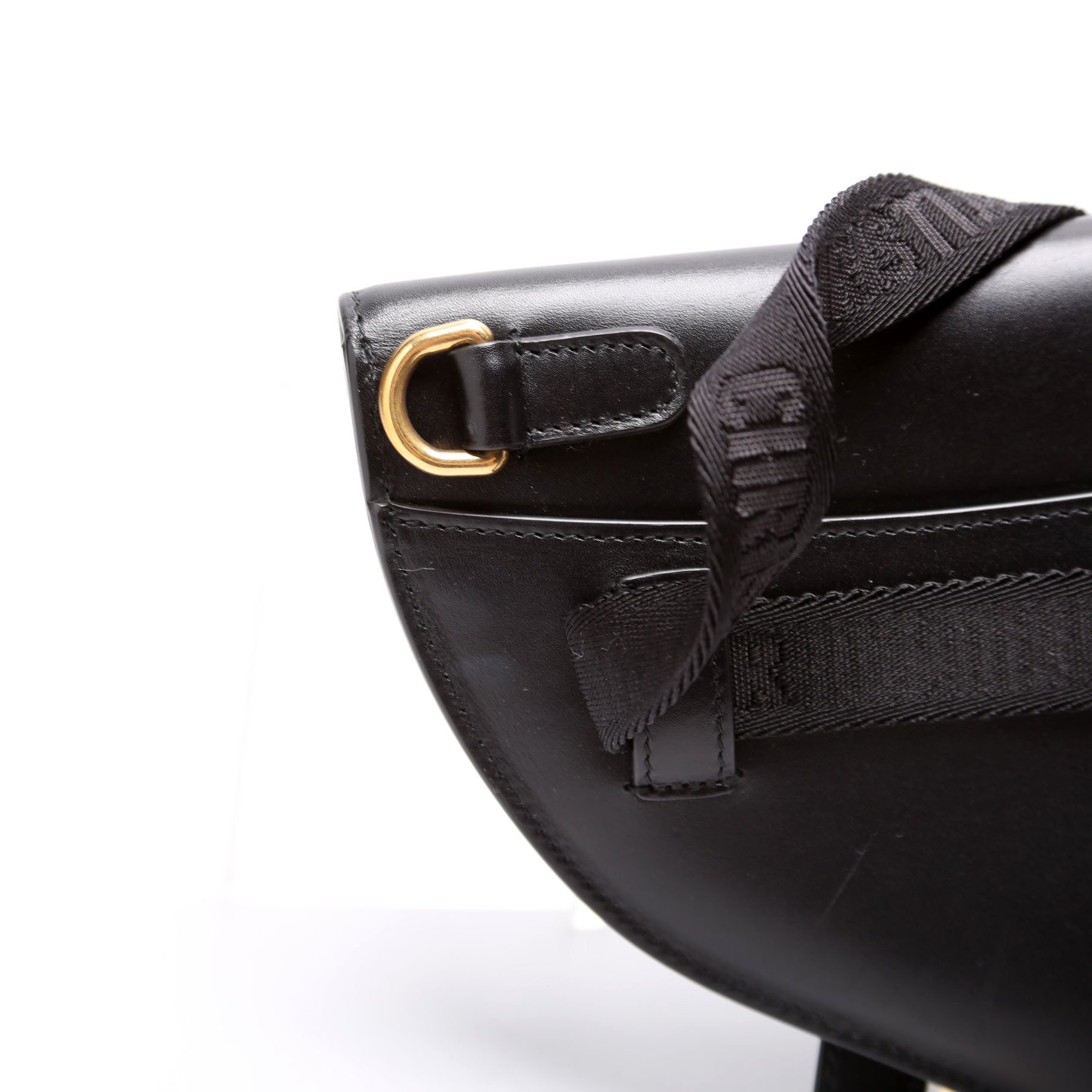 Christian Dior Saddle Pouch Belt Bag Smooth Calfskin Black