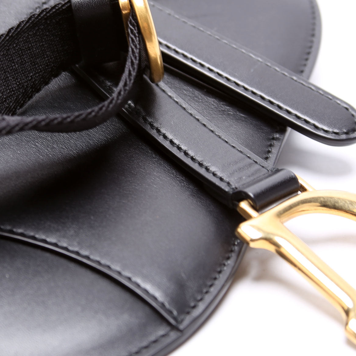 Christian Dior Saddle Pouch Belt Bag Smooth Calfskin Black