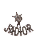 Christian Dior J'Adior Crystal Single Stud Earrings Gunmetal
