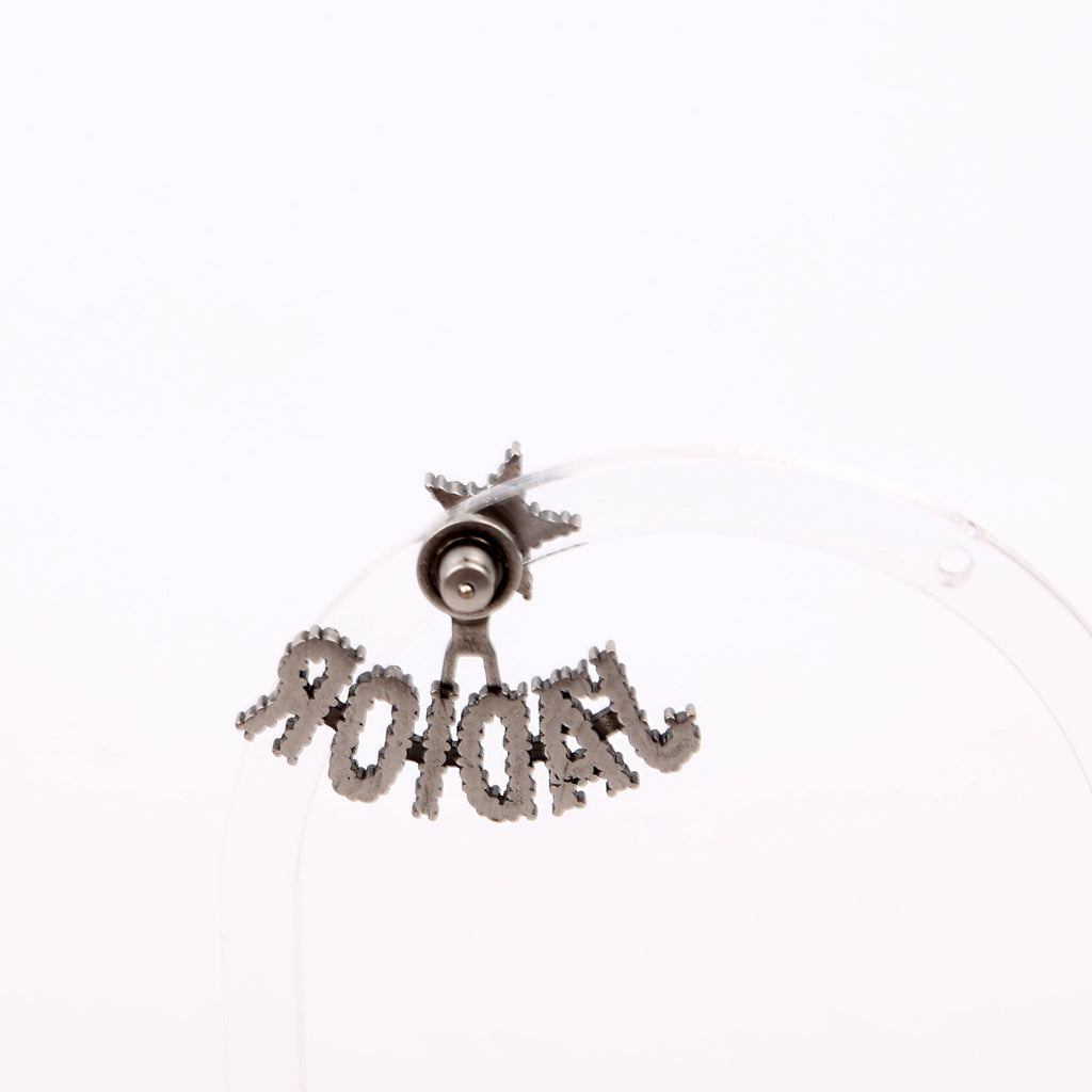Christian Dior J'Adior Crystal Single Stud Earrings Gunmetal