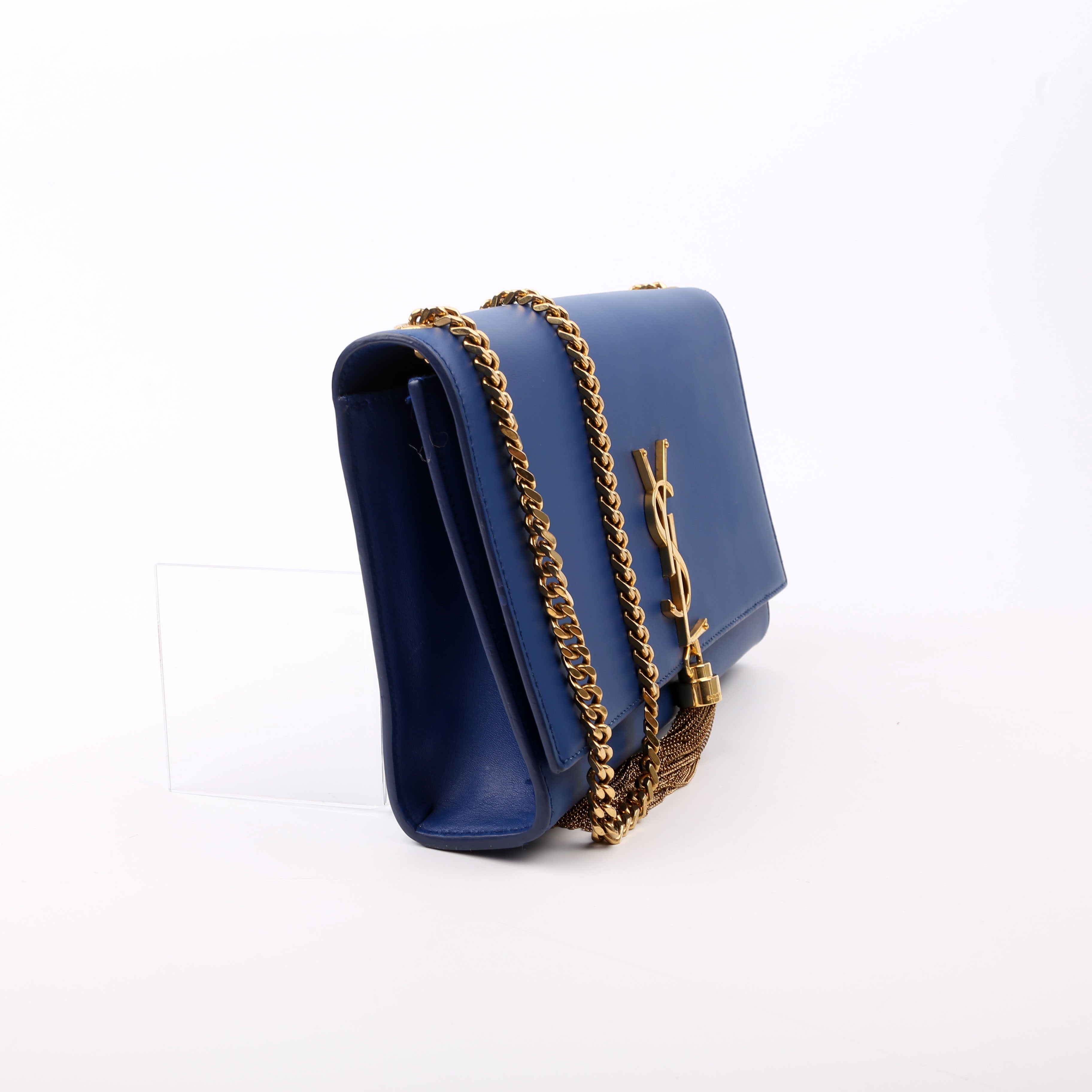 Saint Laurent Kate Tassel Satchel Medium Blue