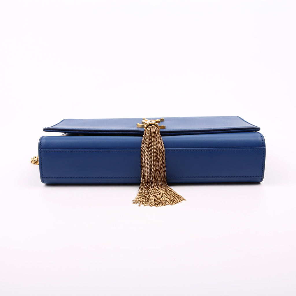 Saint Laurent Kate Tassel Satchel Medium Blue
