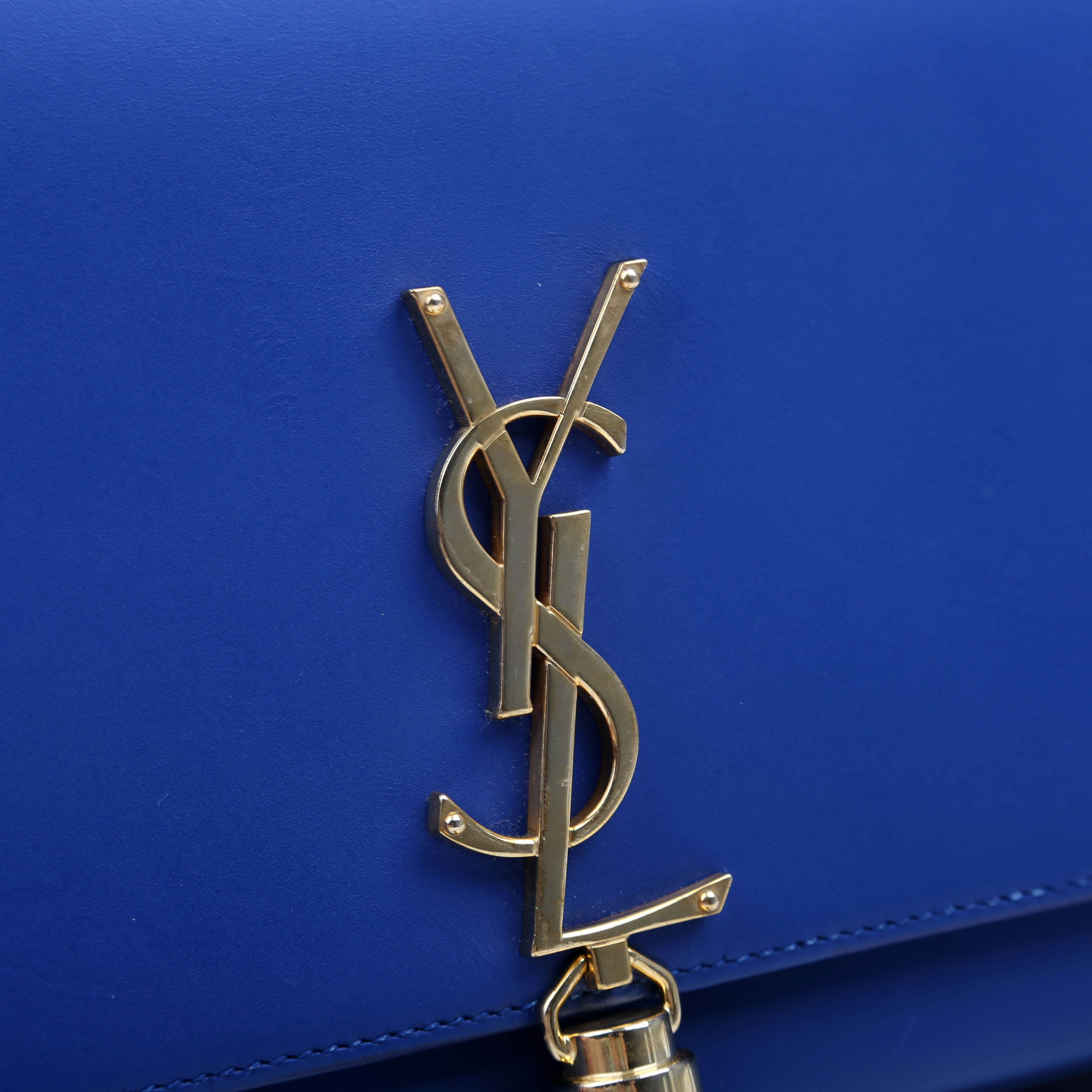 Saint Laurent Kate Tassel Satchel Medium Blue