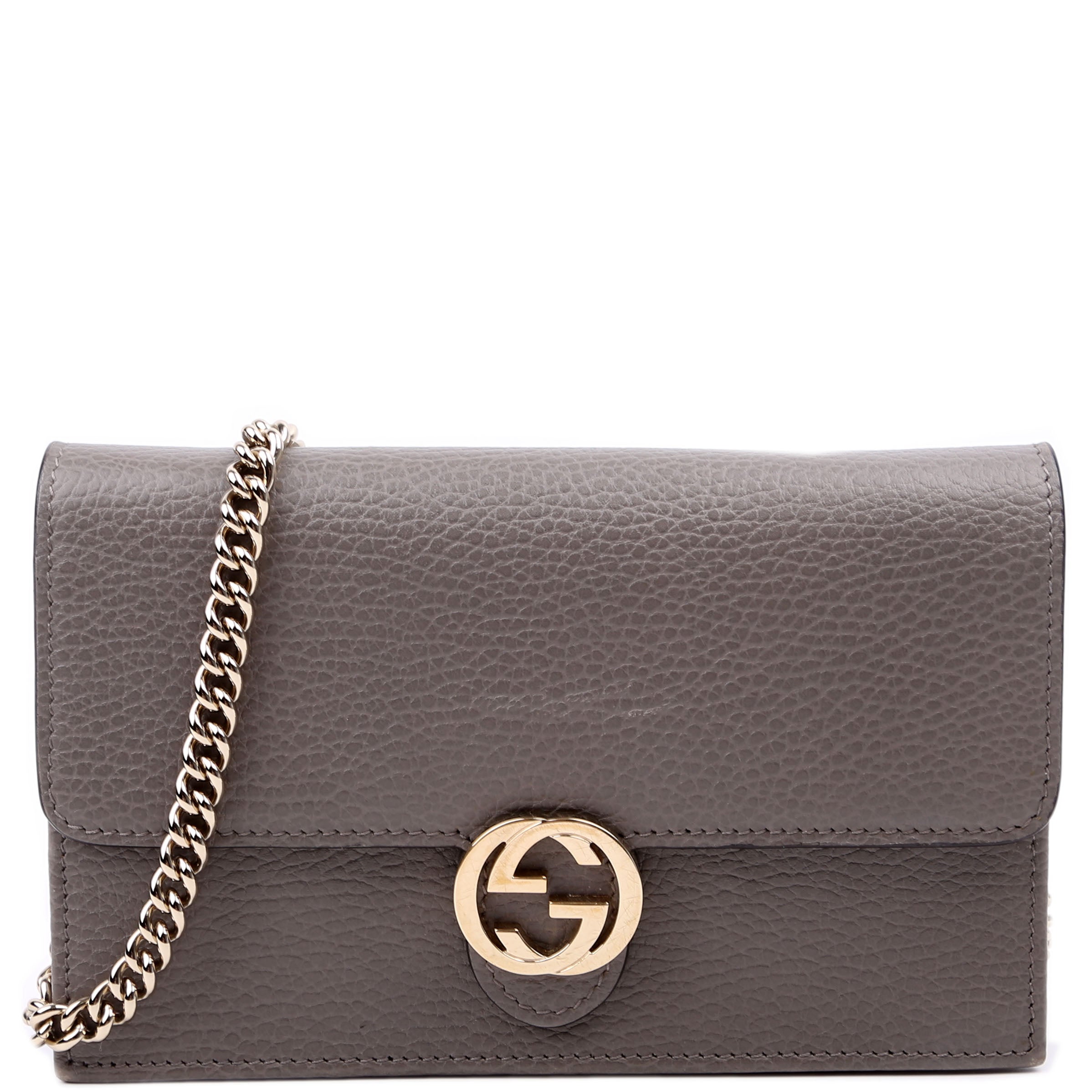 Gucci 510314 Interlocking G Chain Wallet Grey