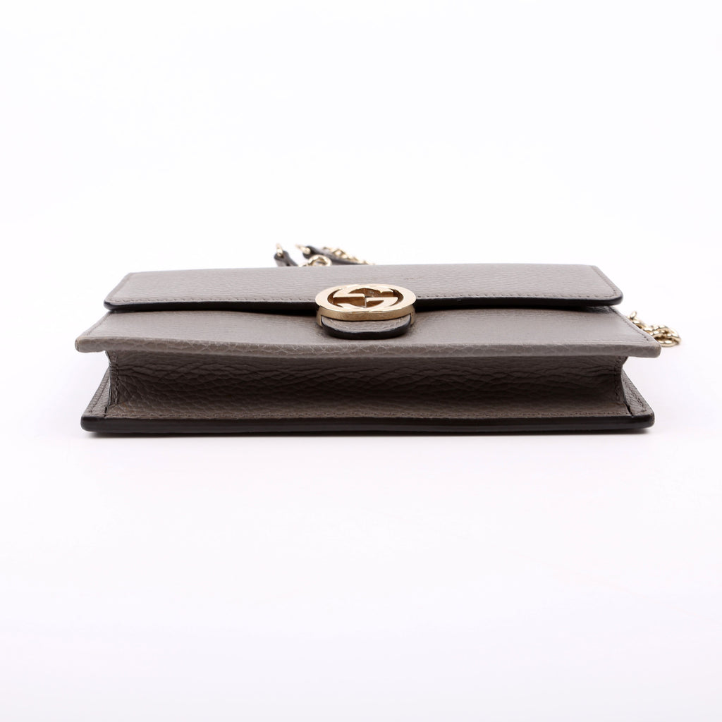 Gucci 510314 Interlocking G Chain Wallet Grey