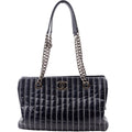 Chanel Vertical Quilt Tote 20M Navy