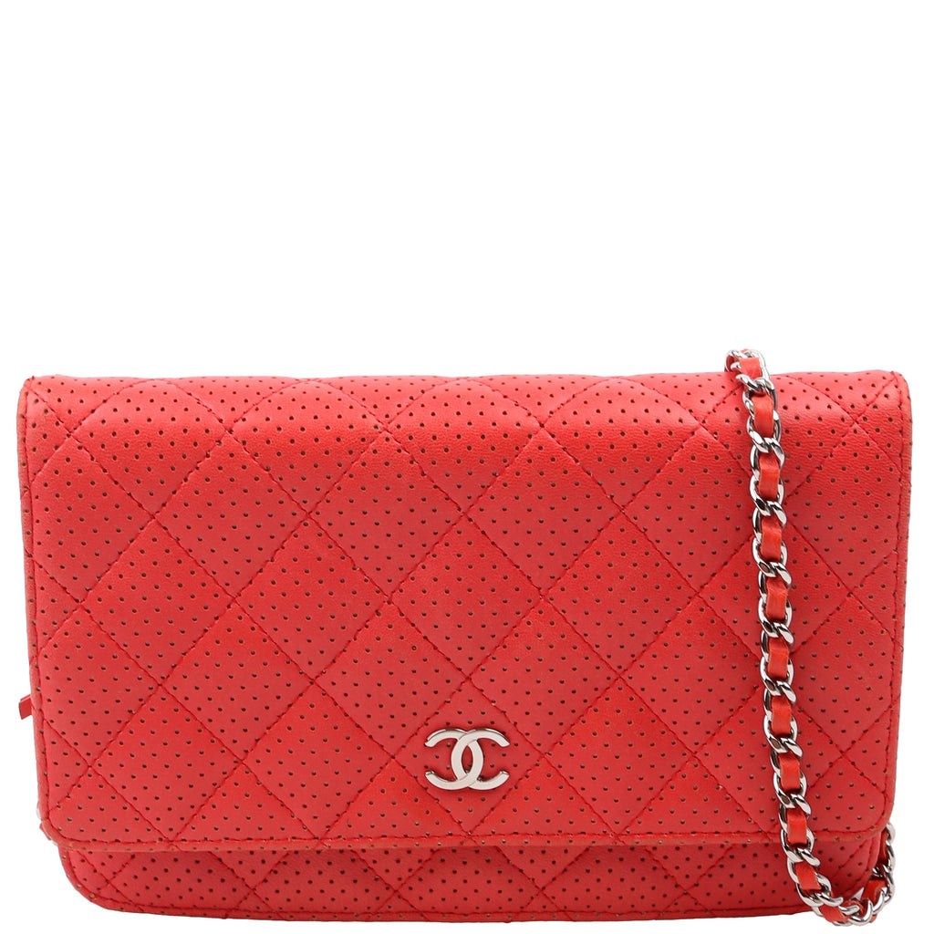 Chanel WOC Perforated Leather 11M Coral