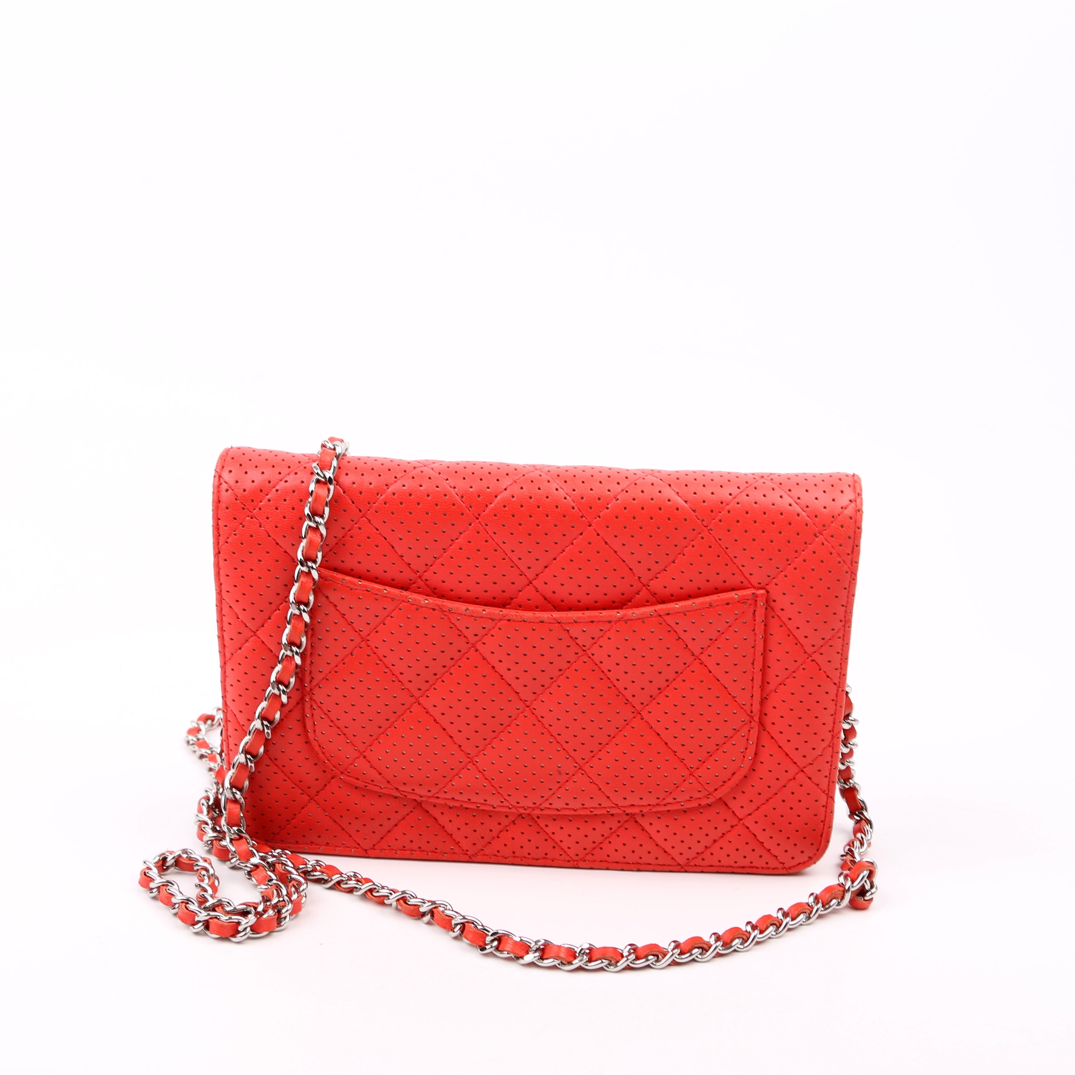 Chanel WOC Perforated Leather 11M Coral