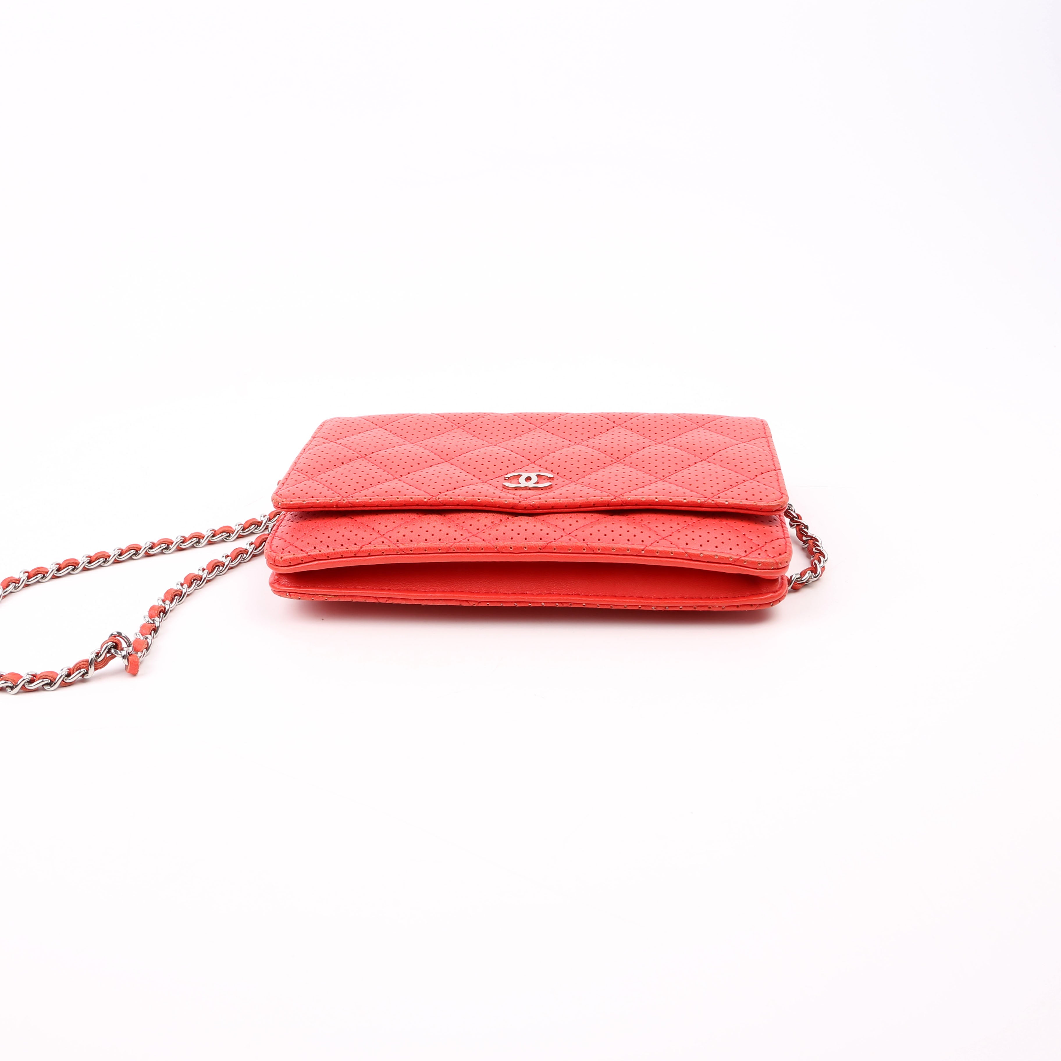 Chanel WOC Perforated Leather 11M Coral