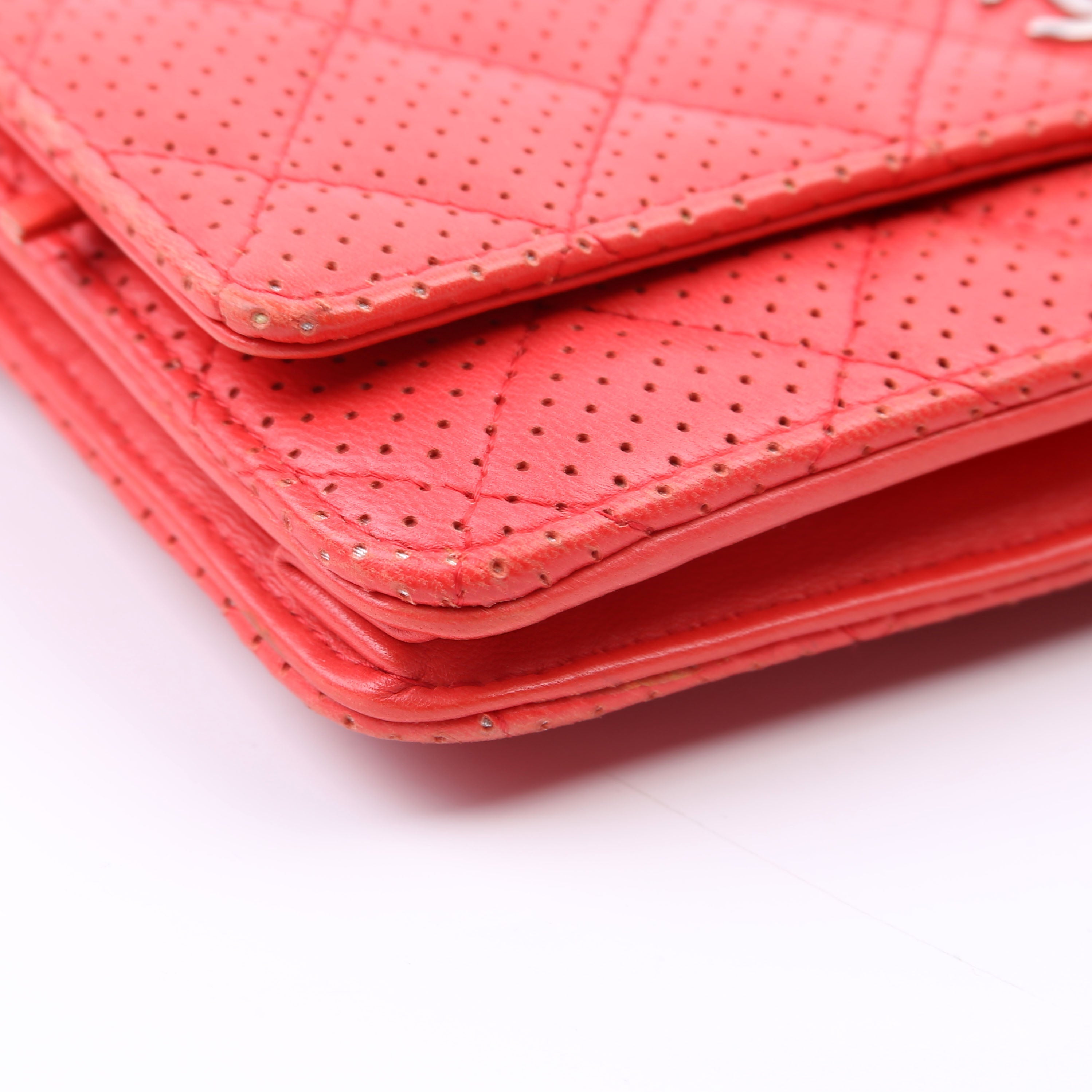 Chanel WOC Perforated Leather 11M Coral