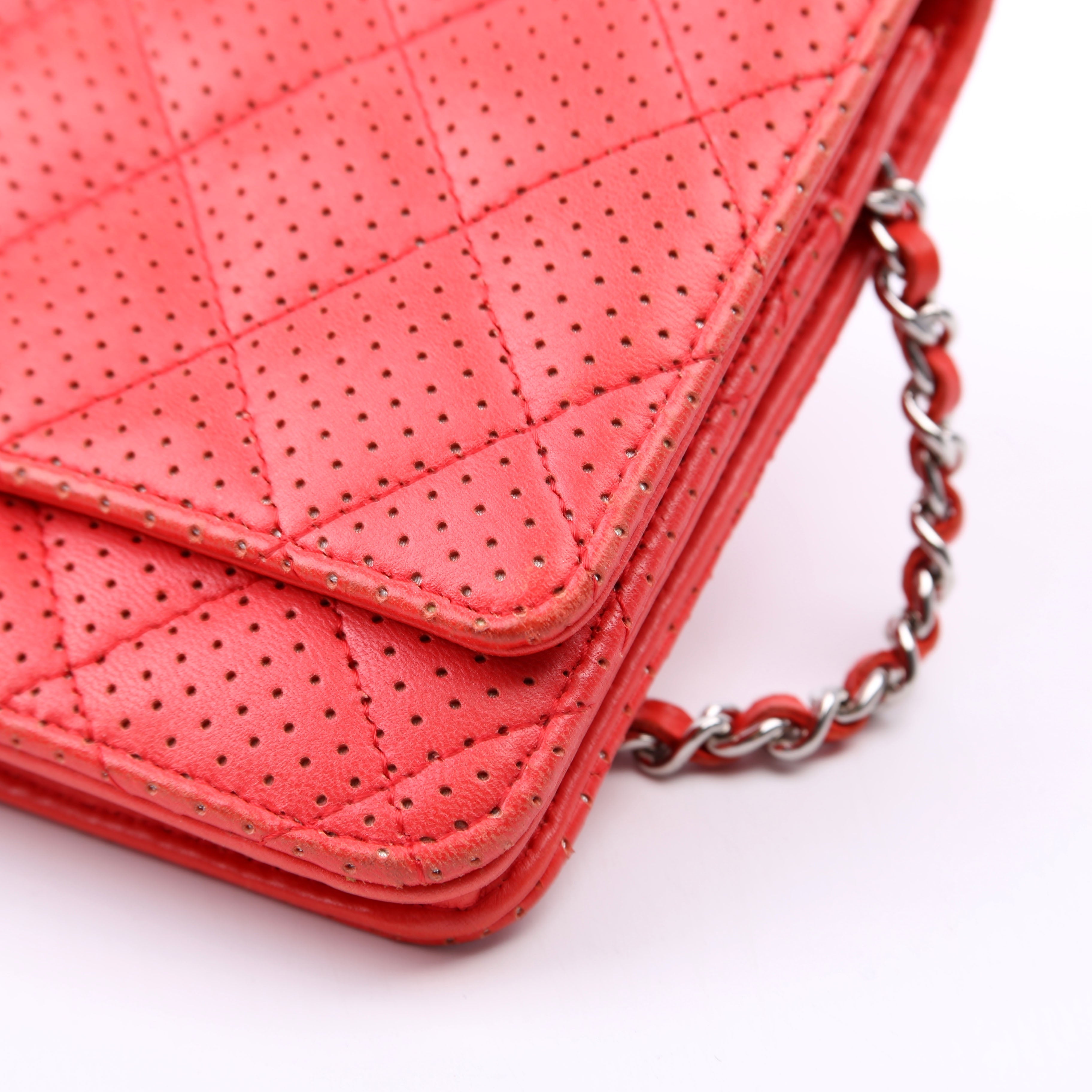 Chanel WOC Perforated Leather 11M Coral