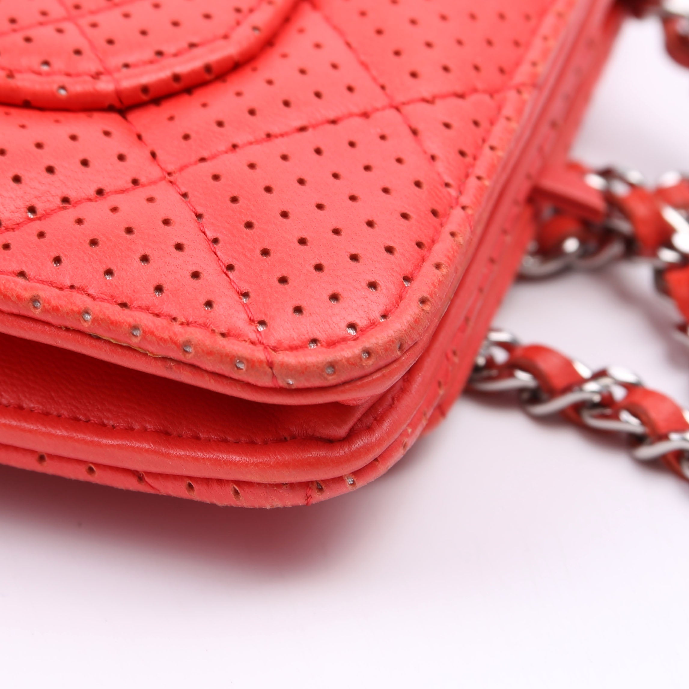 Chanel WOC Perforated Leather 11M Coral