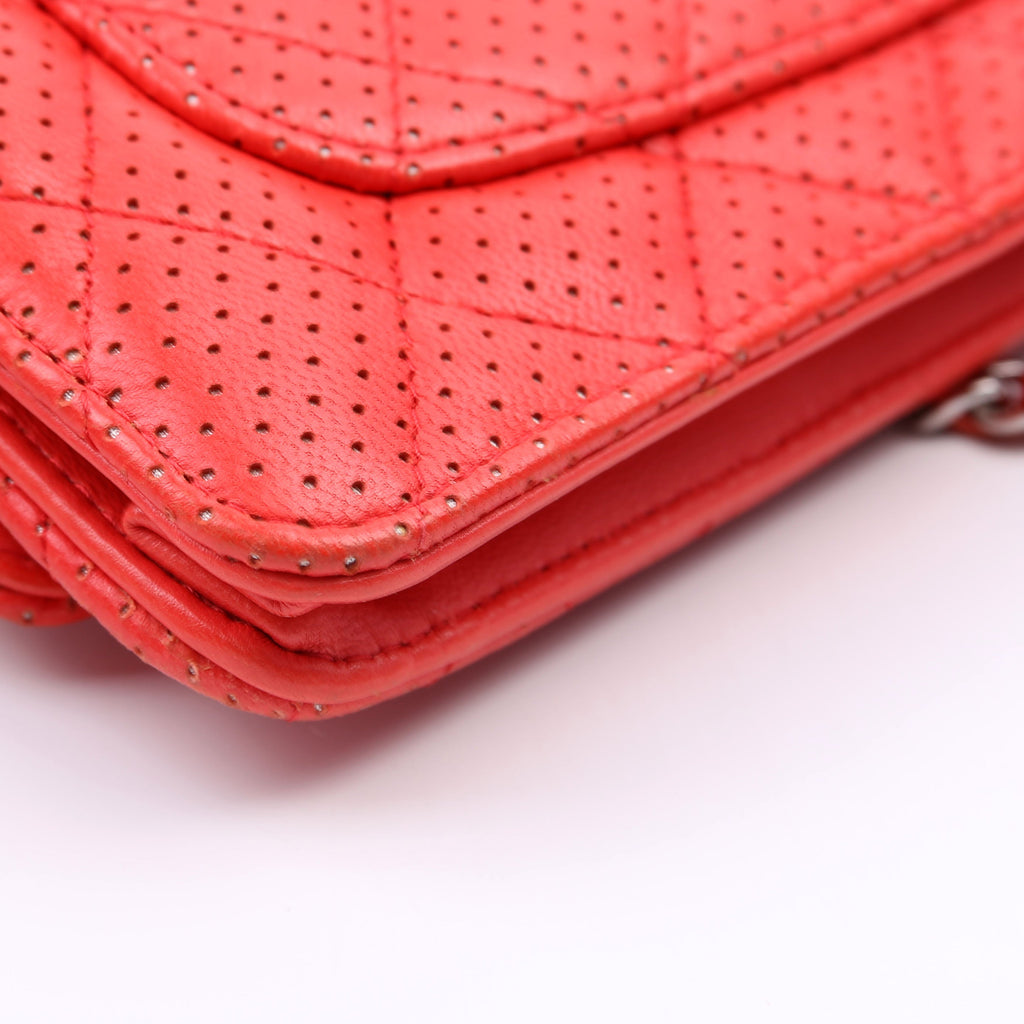 Chanel WOC Perforated Leather 11M Coral