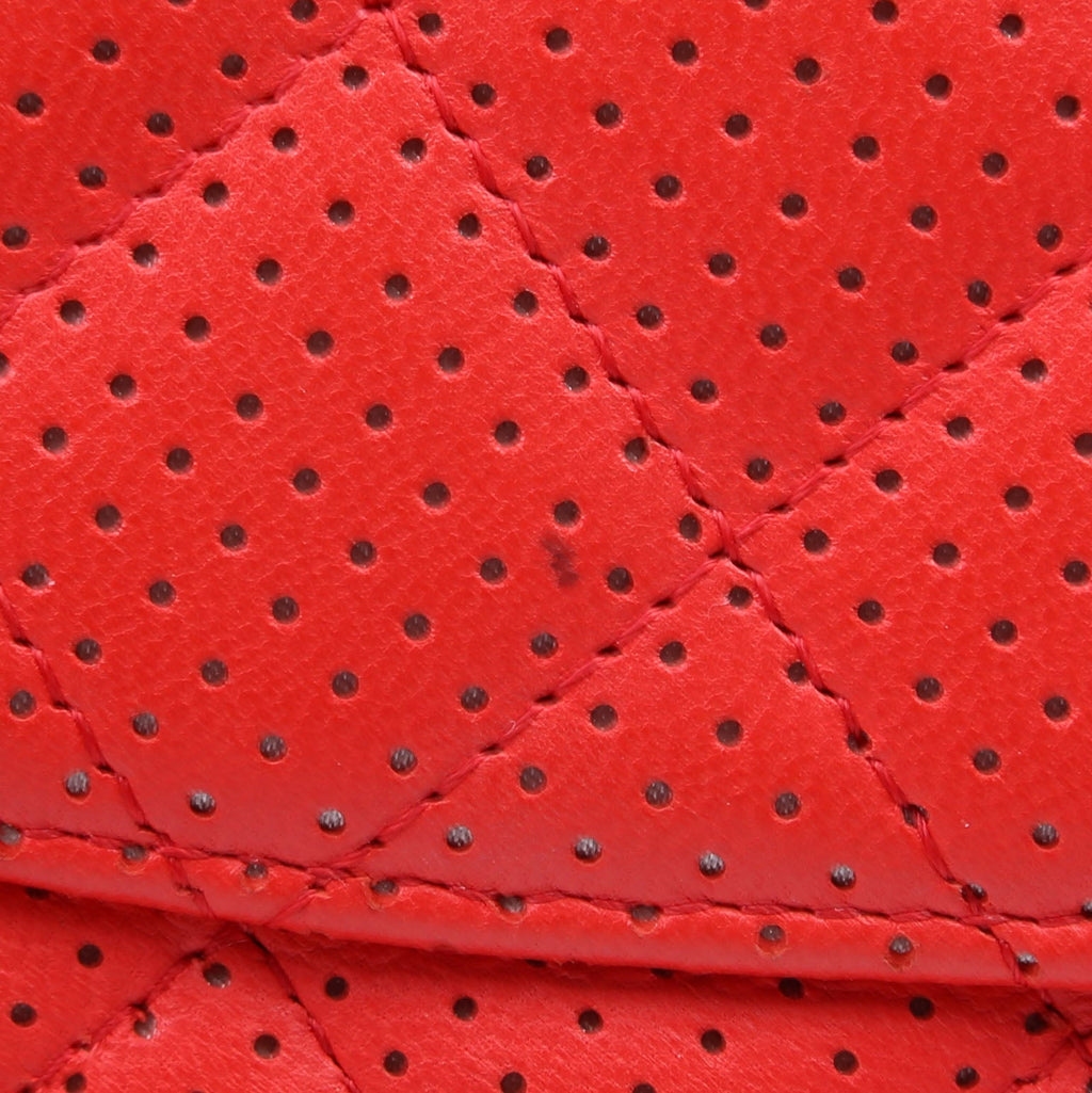 Chanel WOC Perforated Leather 11M Coral