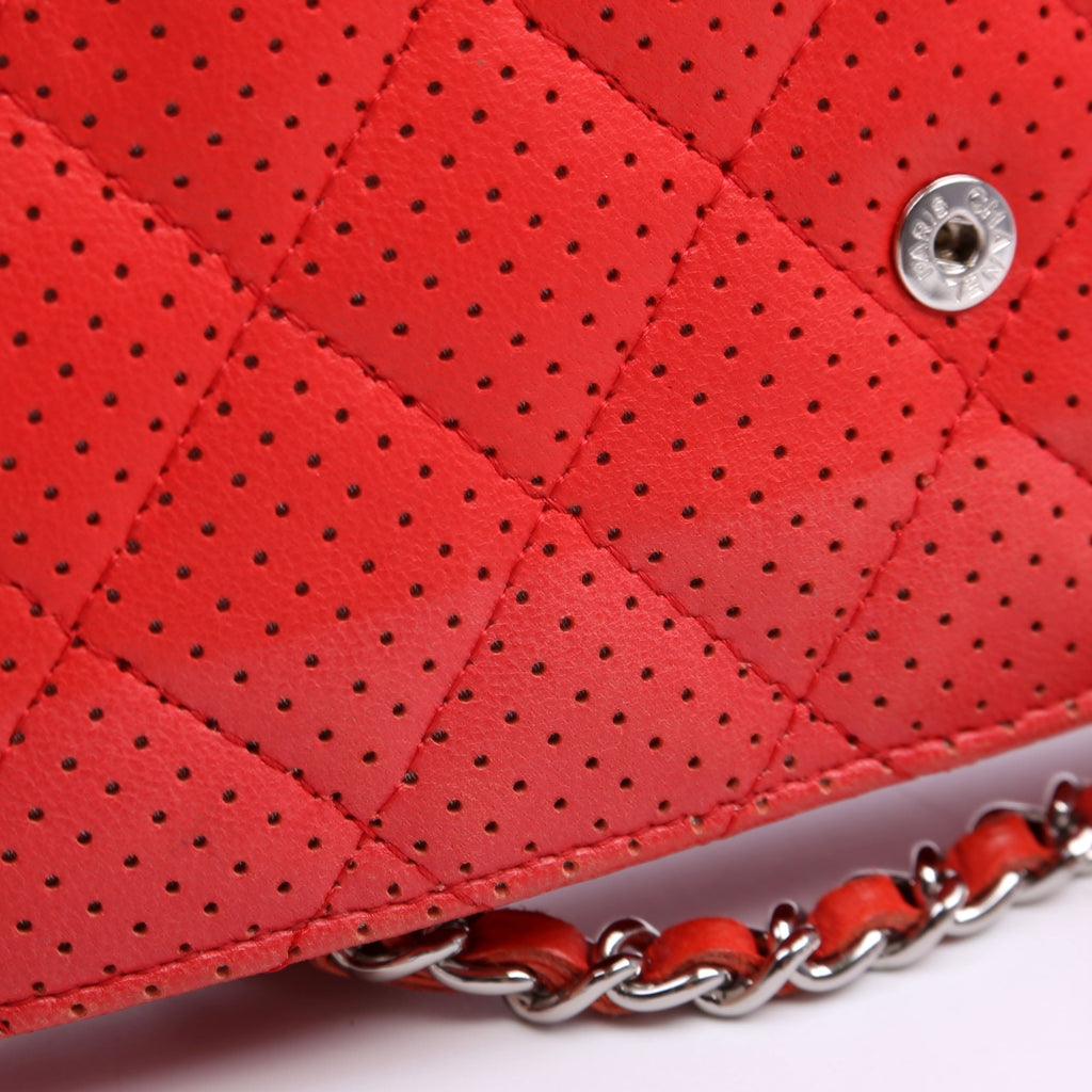 Chanel WOC Perforated Leather 11M Coral