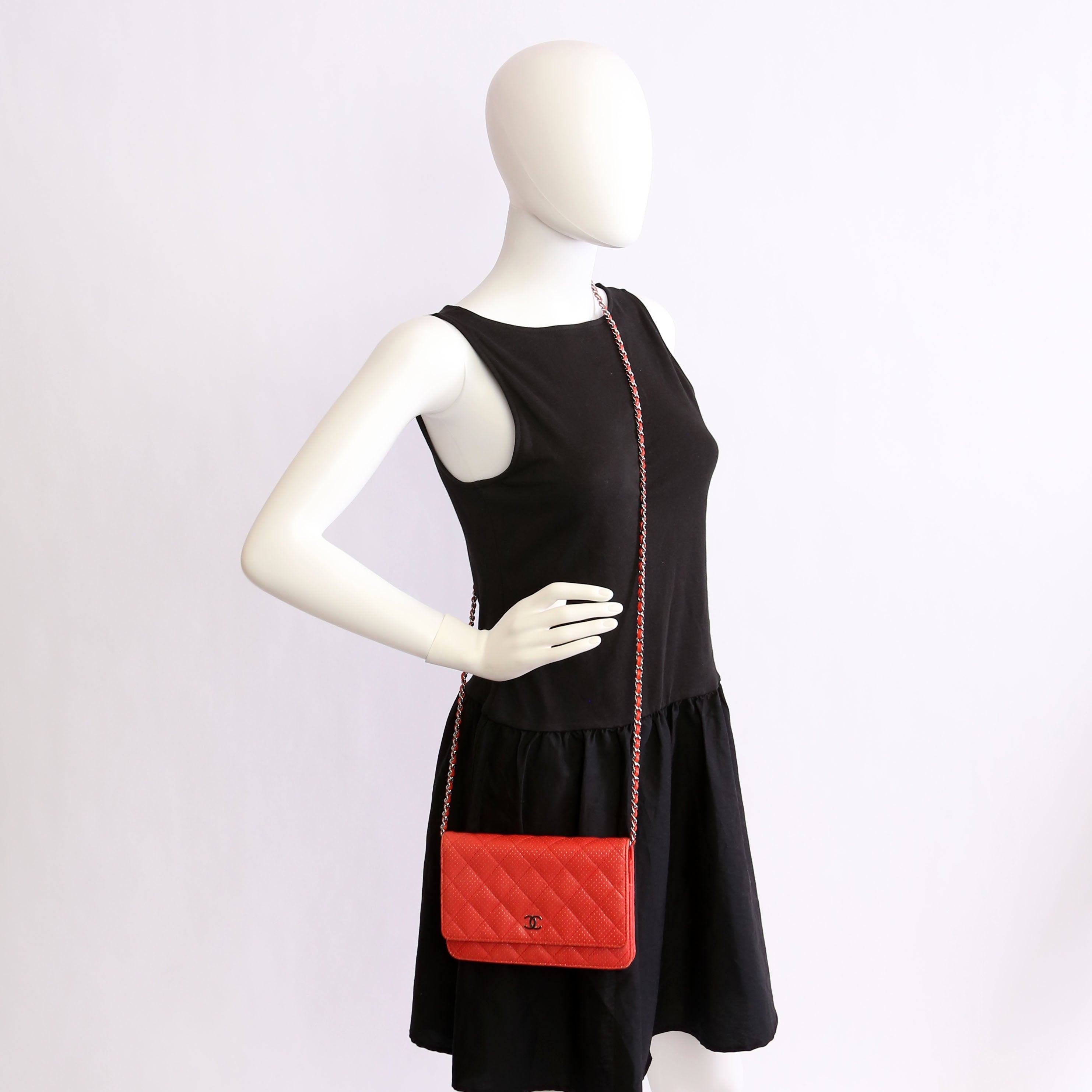 Chanel WOC Perforated Leather 11M Coral