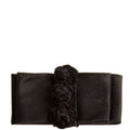 Chanel Satin Flower Bow Brooch Black