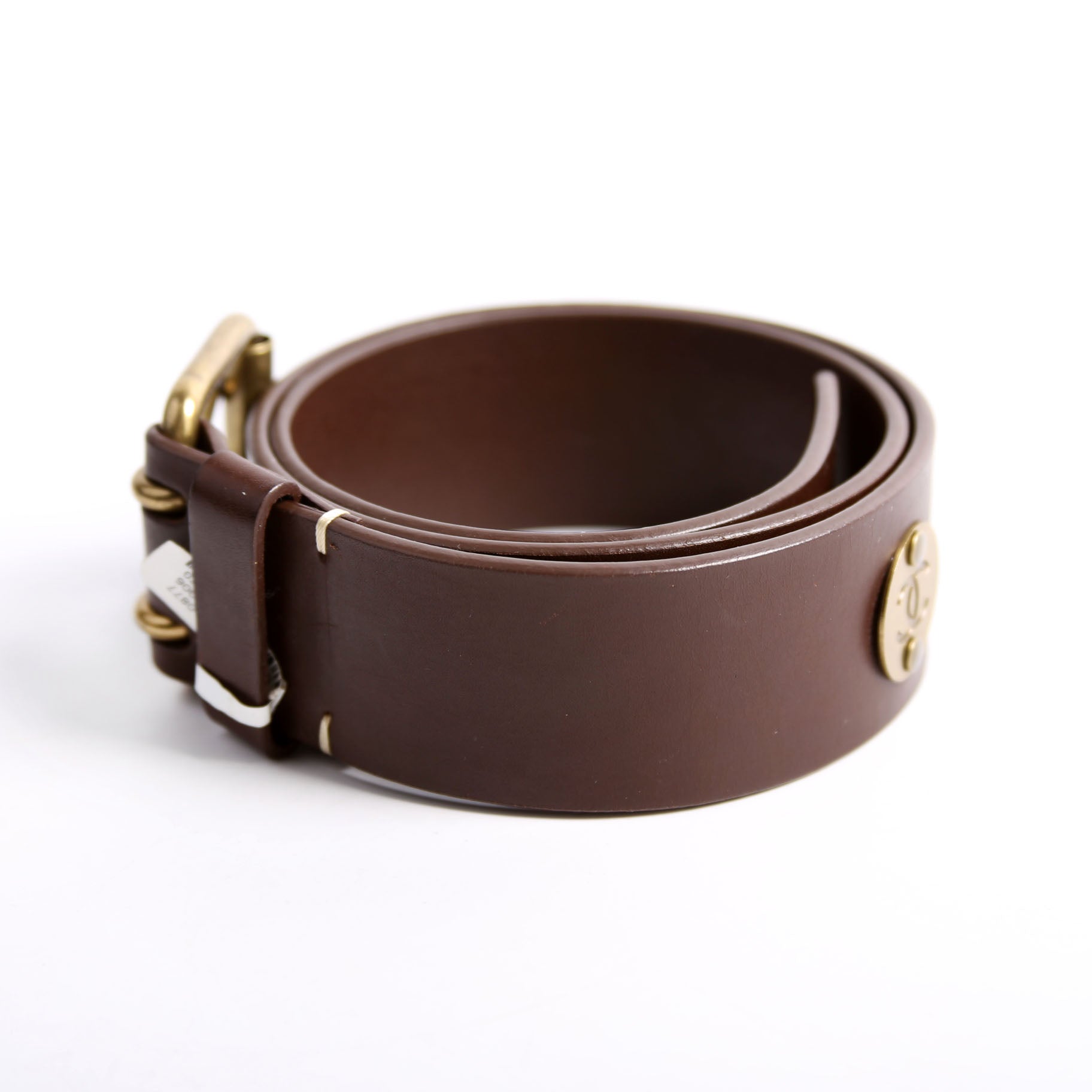 Chanel Square Buckle CC Logo Leather Belt Size 70/28 Brown