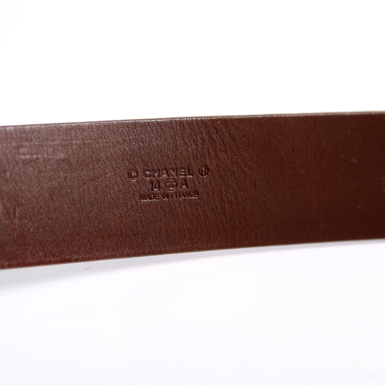 Chanel Square Buckle CC Logo Leather Belt Size 70/28 Brown