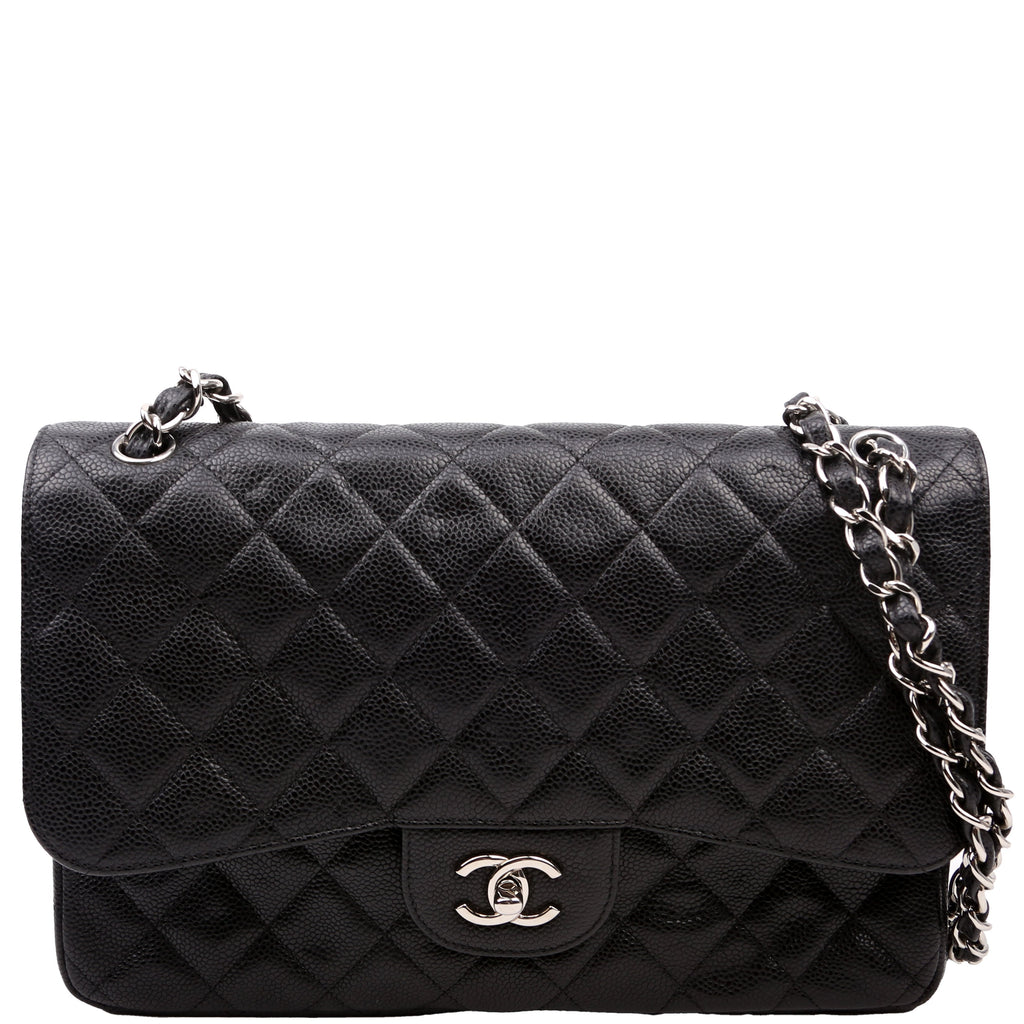 Chanel Classic Flap Jumbo Caviar 14-16M Black