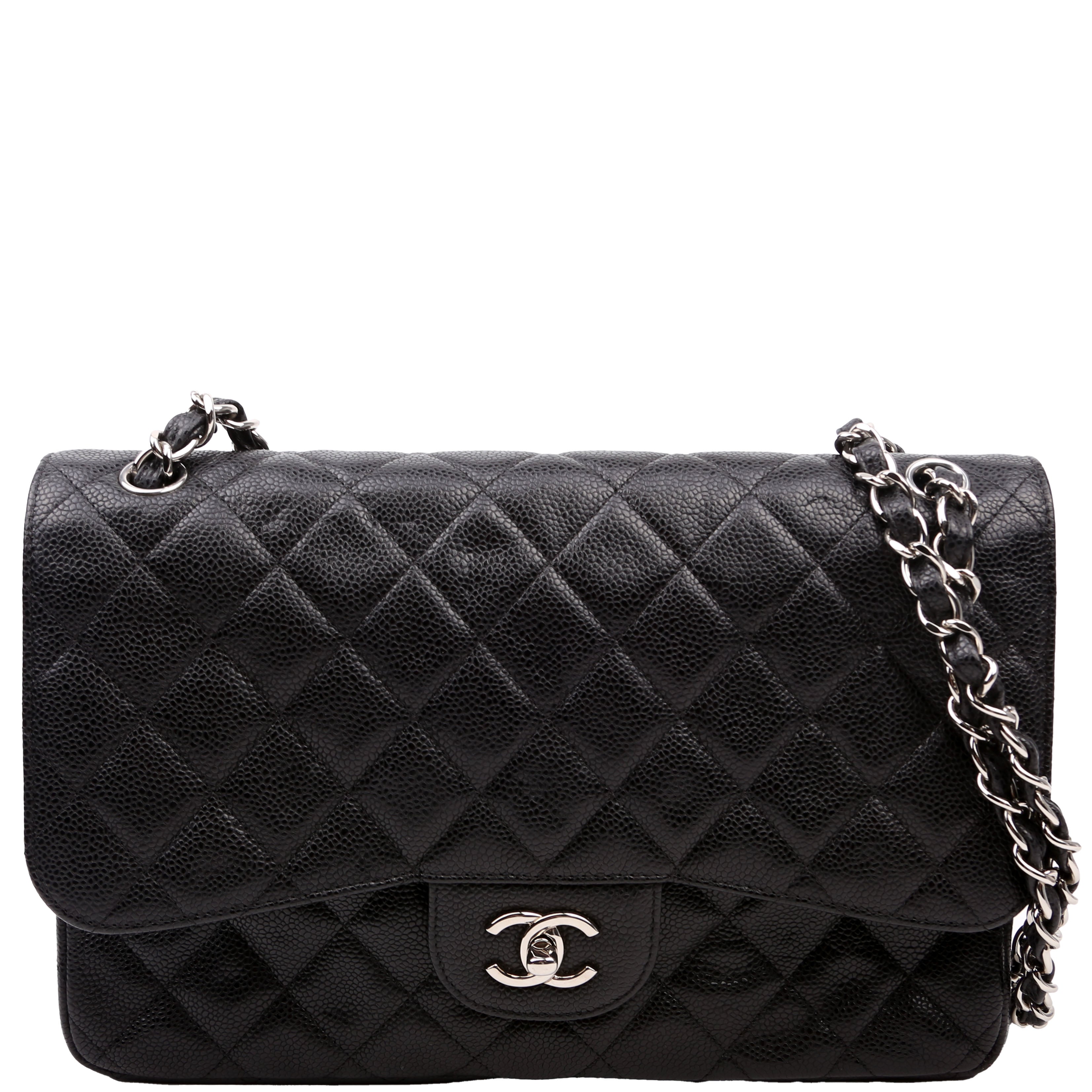 Chanel Classic Flap Jumbo Caviar 14-16M Black