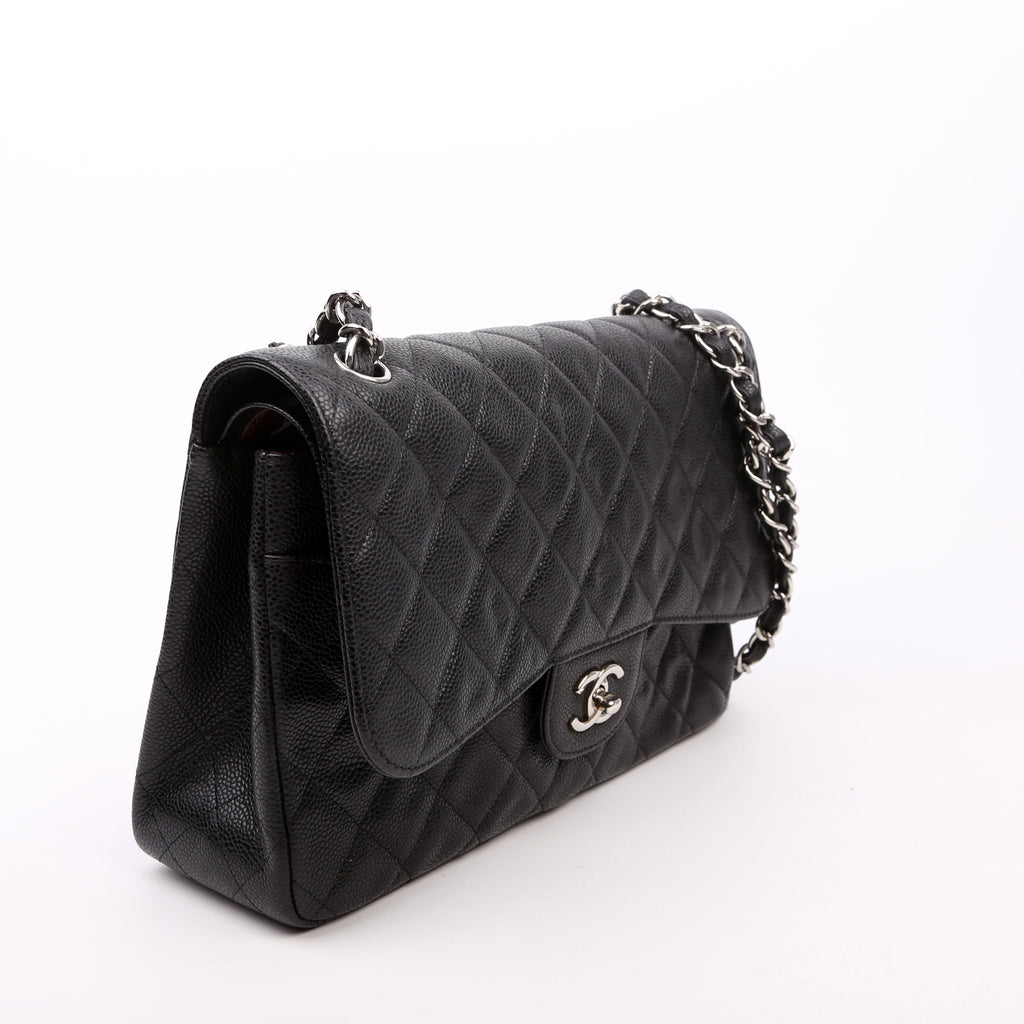 Chanel Classic Flap Jumbo Caviar 14-16M Black