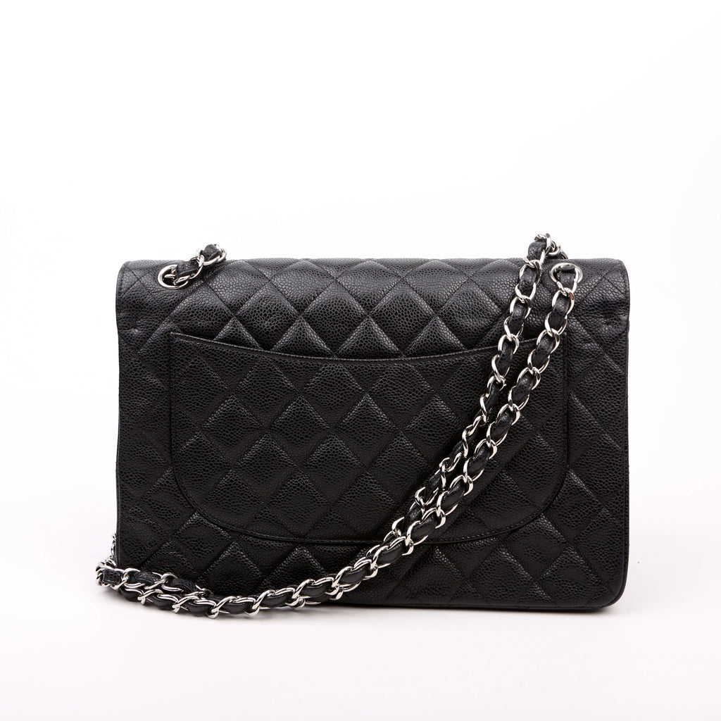 Chanel Classic Flap Jumbo Caviar 14-16M Black